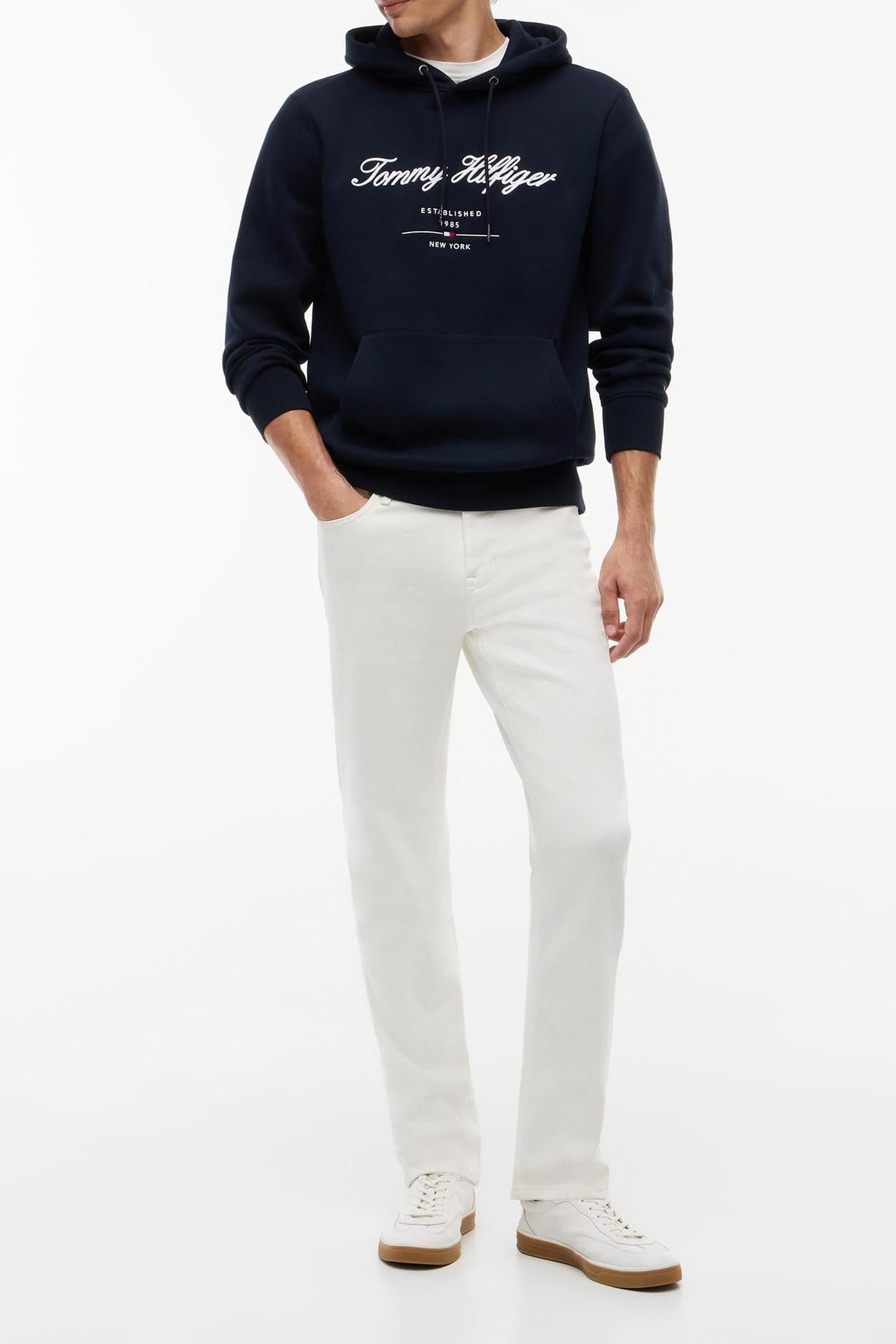 SCRIPT LOGO HOODIE NAVY BLUE 3