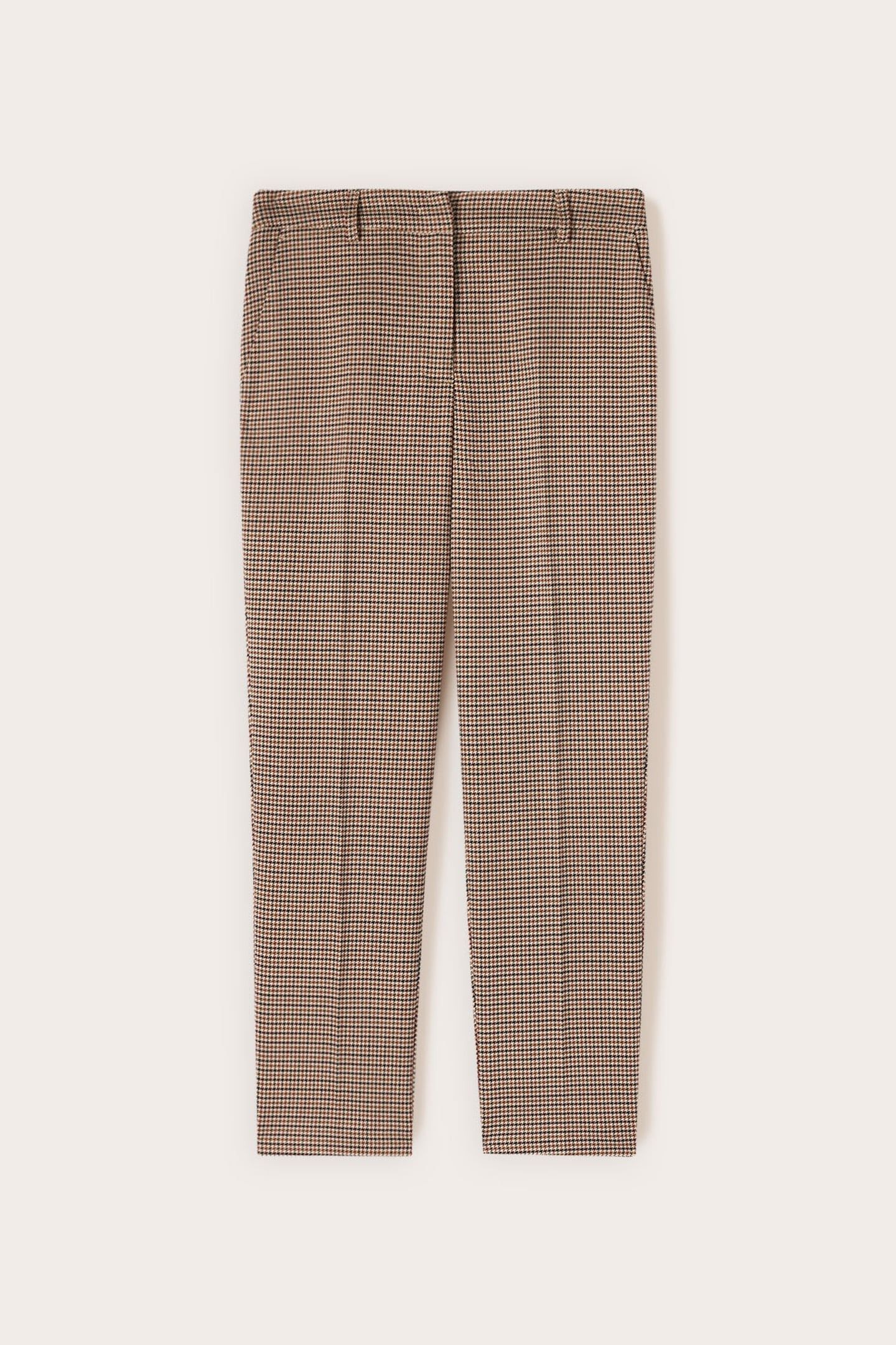 REGULAR FIT PANTS WITH CHECK PATTERN BEIGE 4