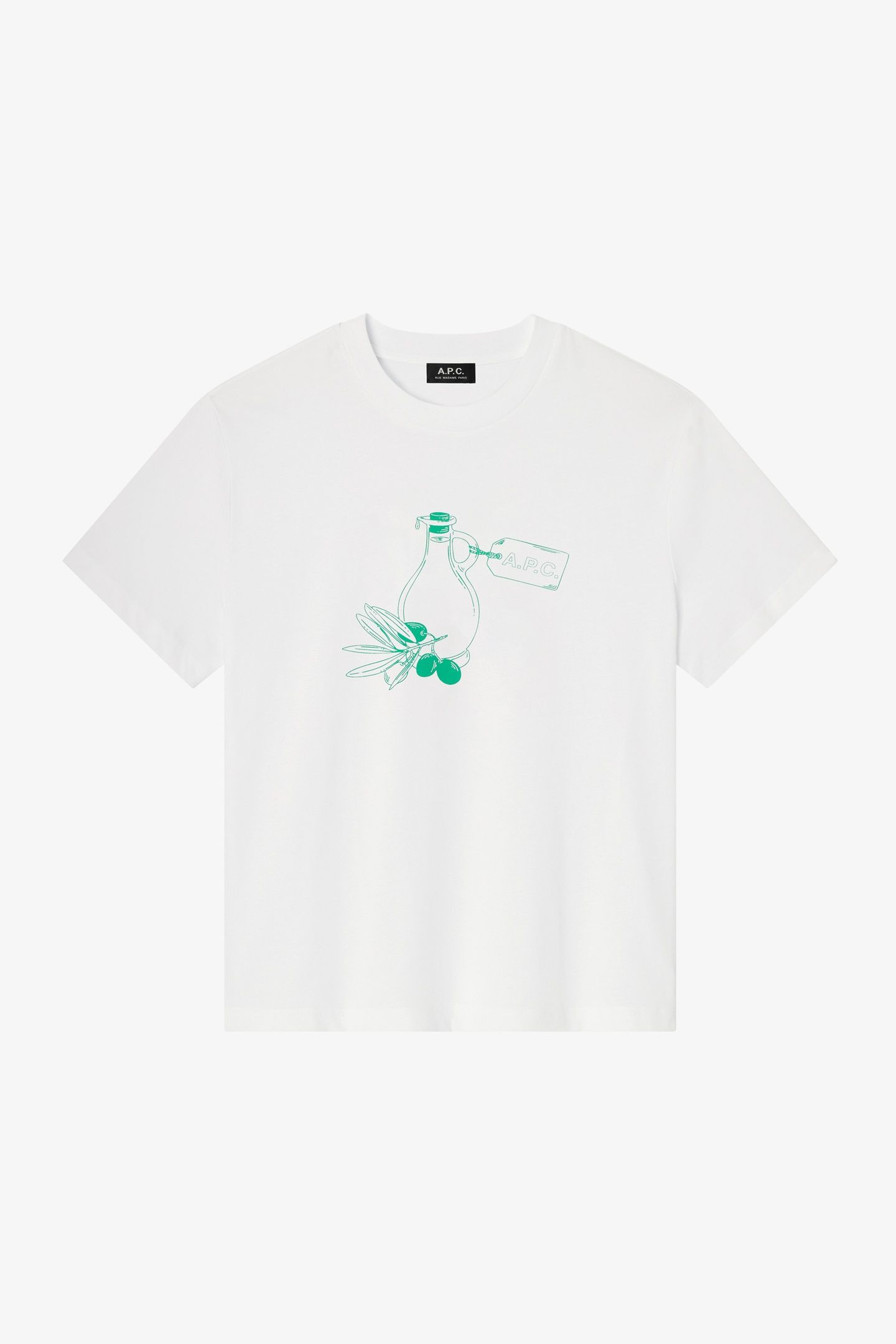 UNISEX T-SHIRT OLIVE OIL WHITE 1