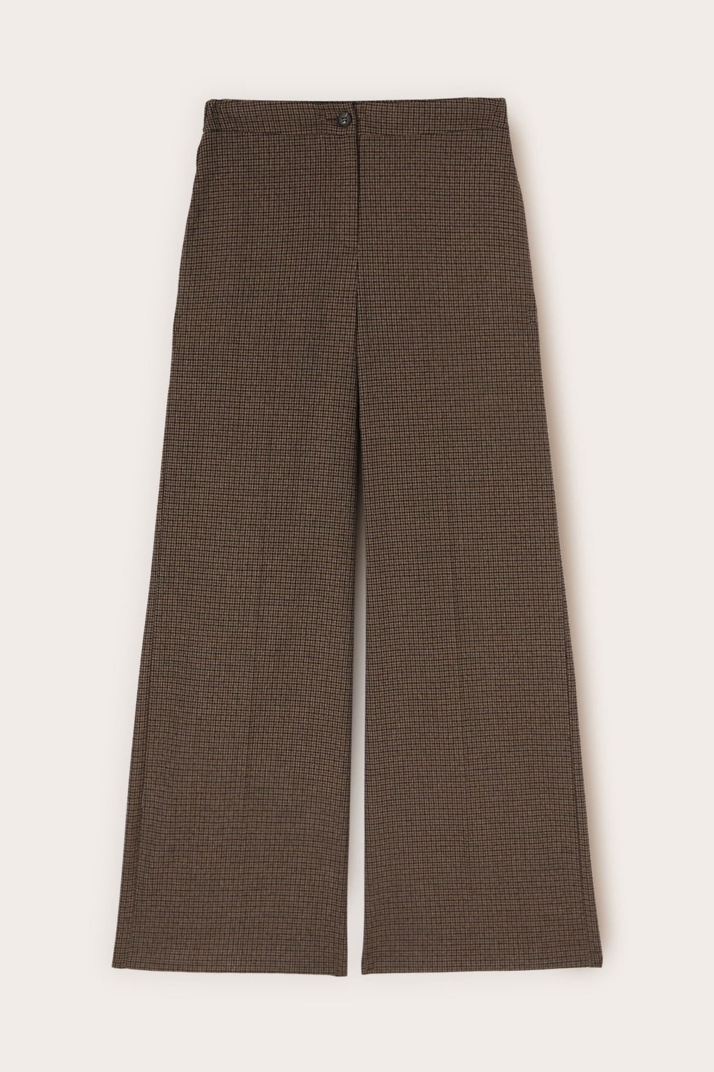 PALAZZO PANTS IN CHECK FABRIC BROWN 4