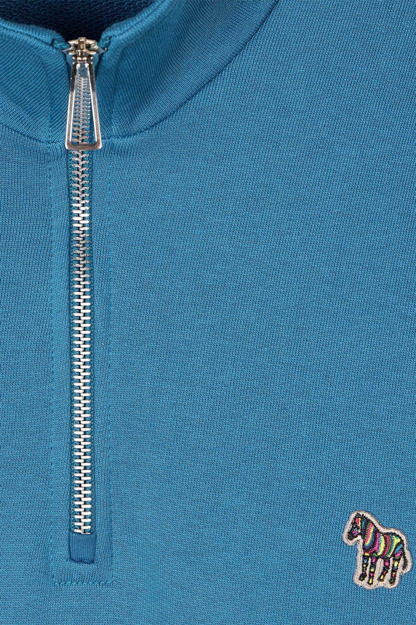 MENS REG FIT HALF ZIP SWEAT ZEBRA PETROL GREEN 5