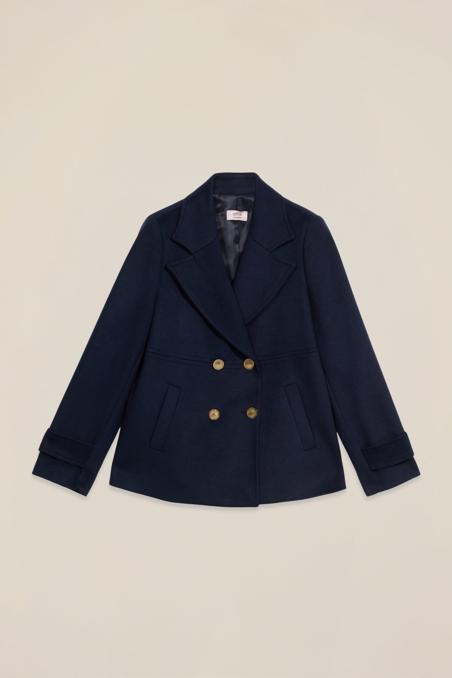DOUBLE-BREASTED COAT IN DRAP BLUE 3