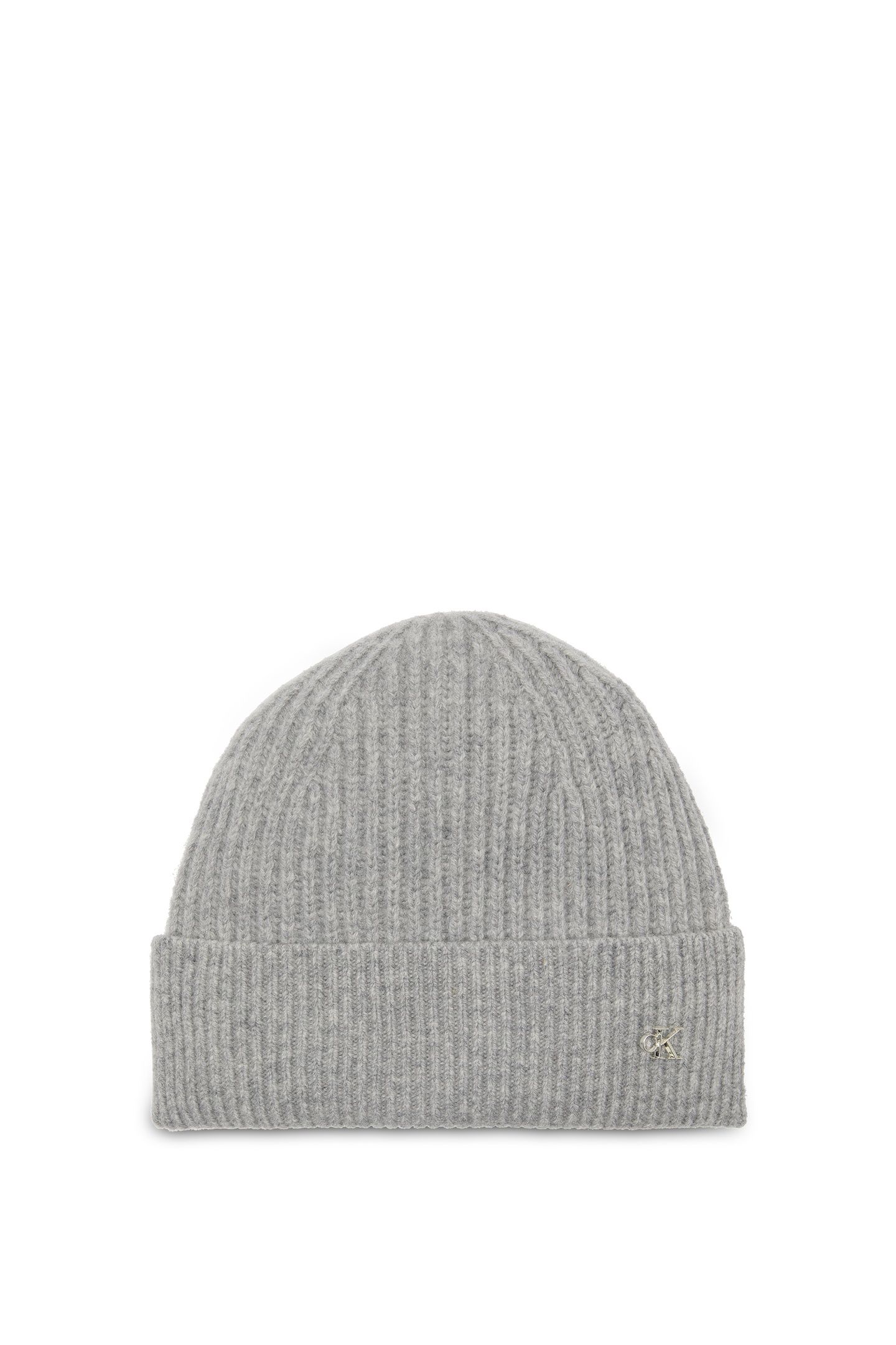 CK METAL WOOL BEANIE LIGHT GREY HEATHER 3