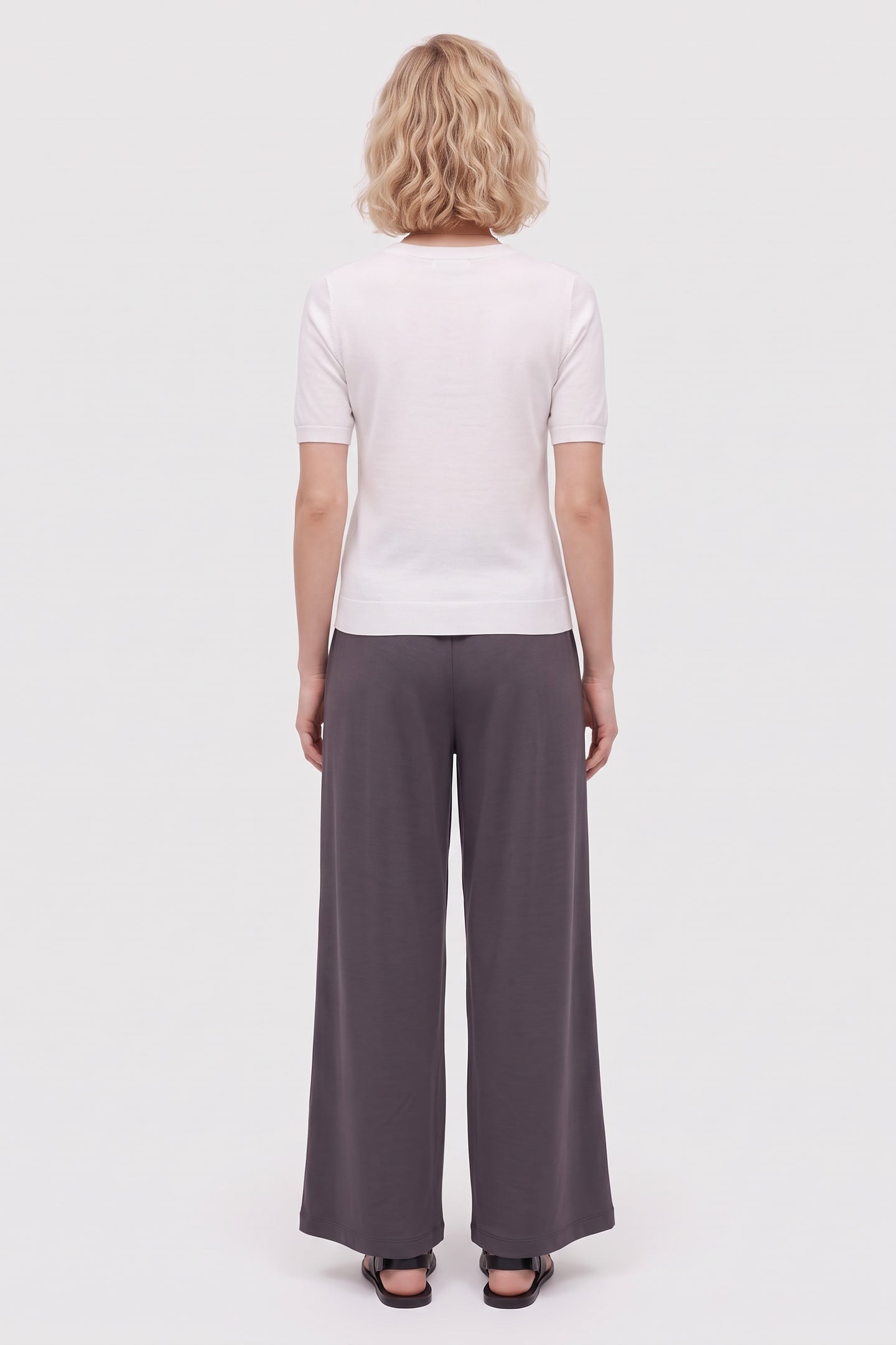 WIDE LEG DRAPE TROUSER CHARCOAL 2