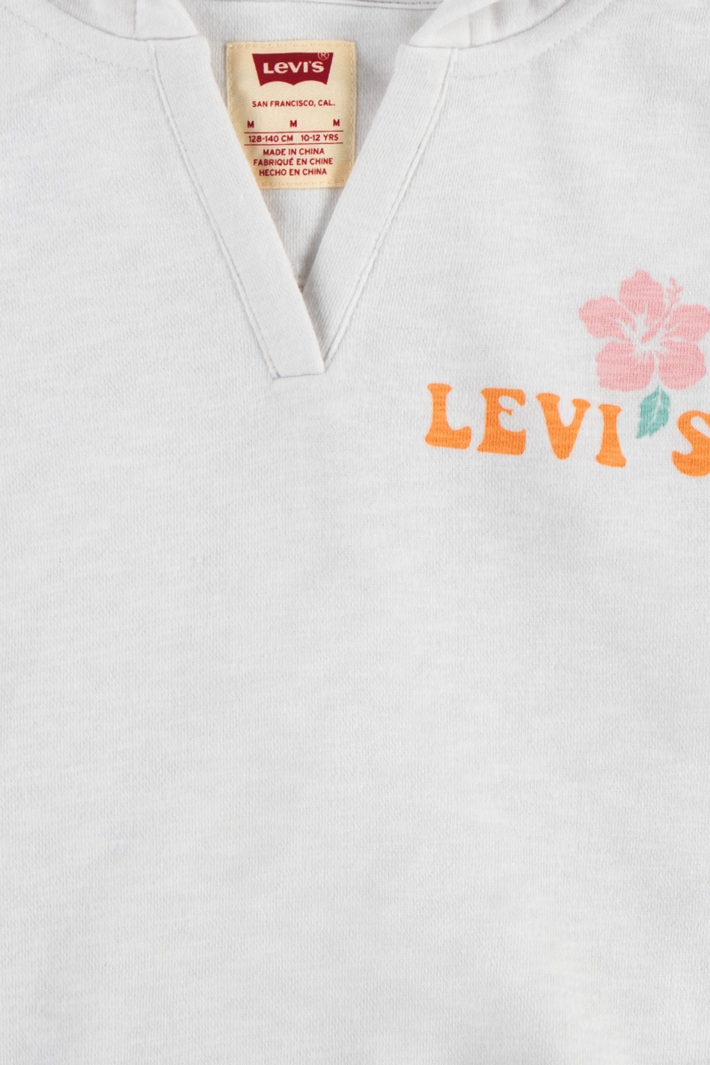 GIRLS LEVIS HIBISCUS HOODIE BRIGHT WHITE 3