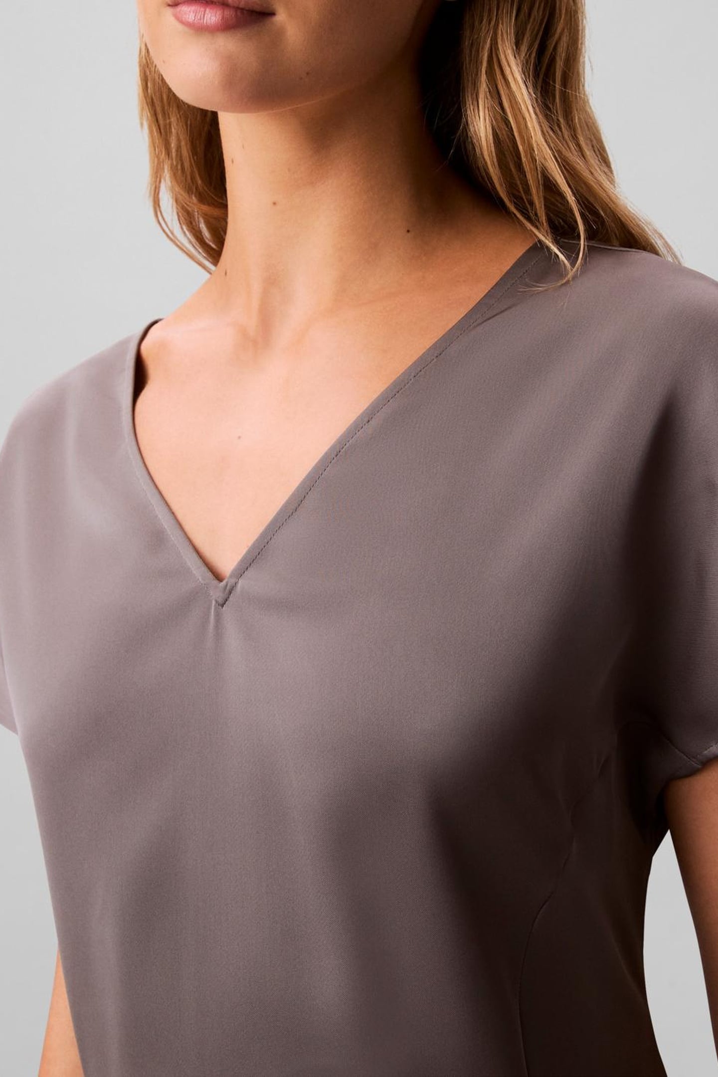 MATTE SHINE SATIN DRESS PEWTER 6