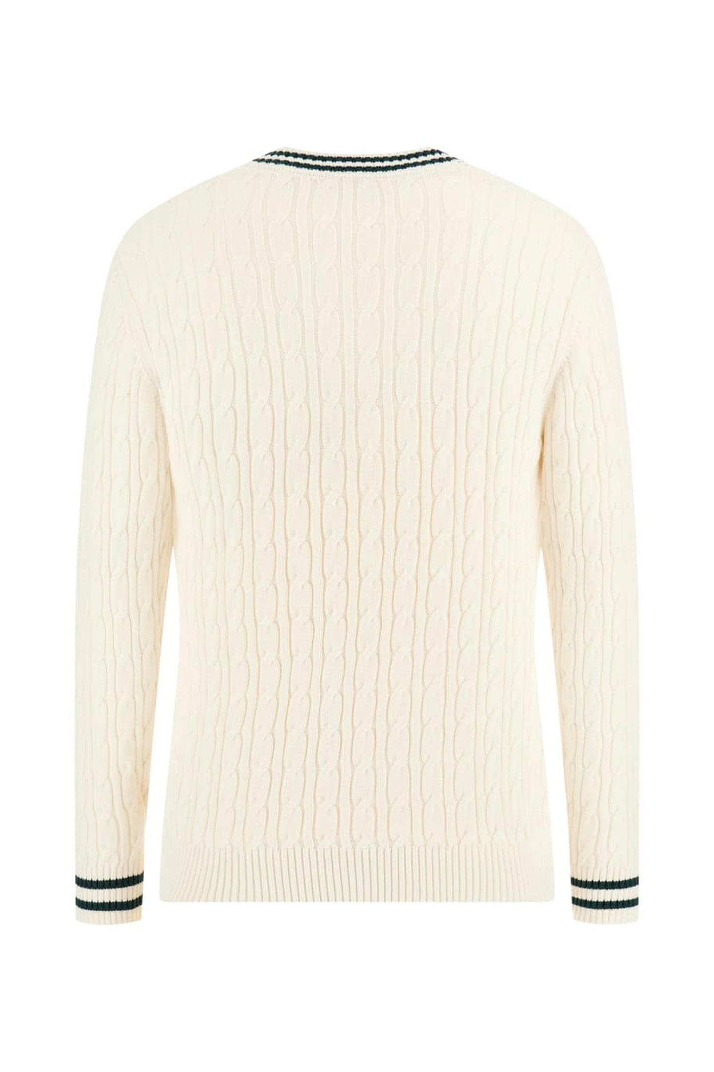 HEWIE V NECK CABLE S SALT WHITE 4