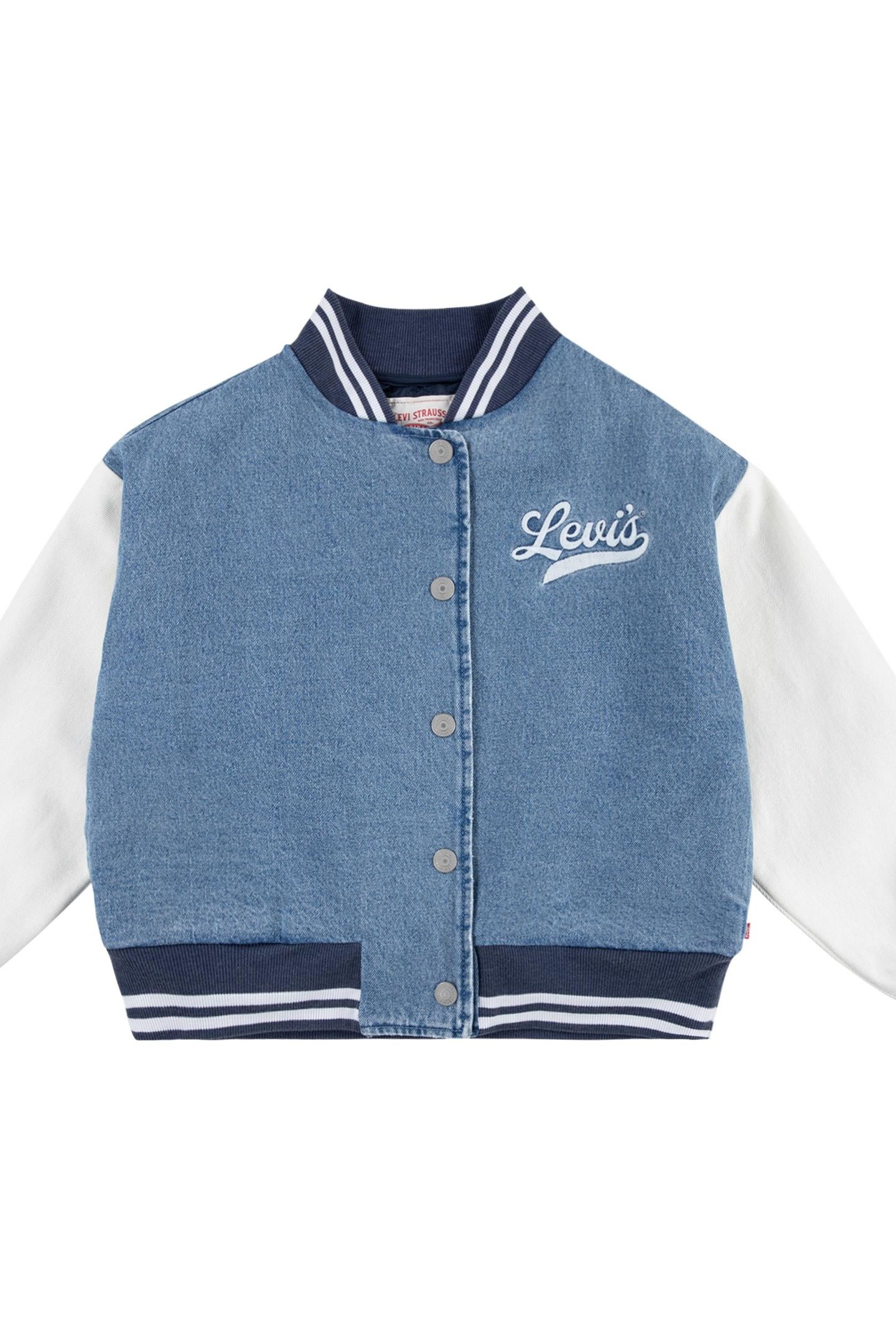 GIRLS DENIM BOMBER JACKET VIBECHECK 1