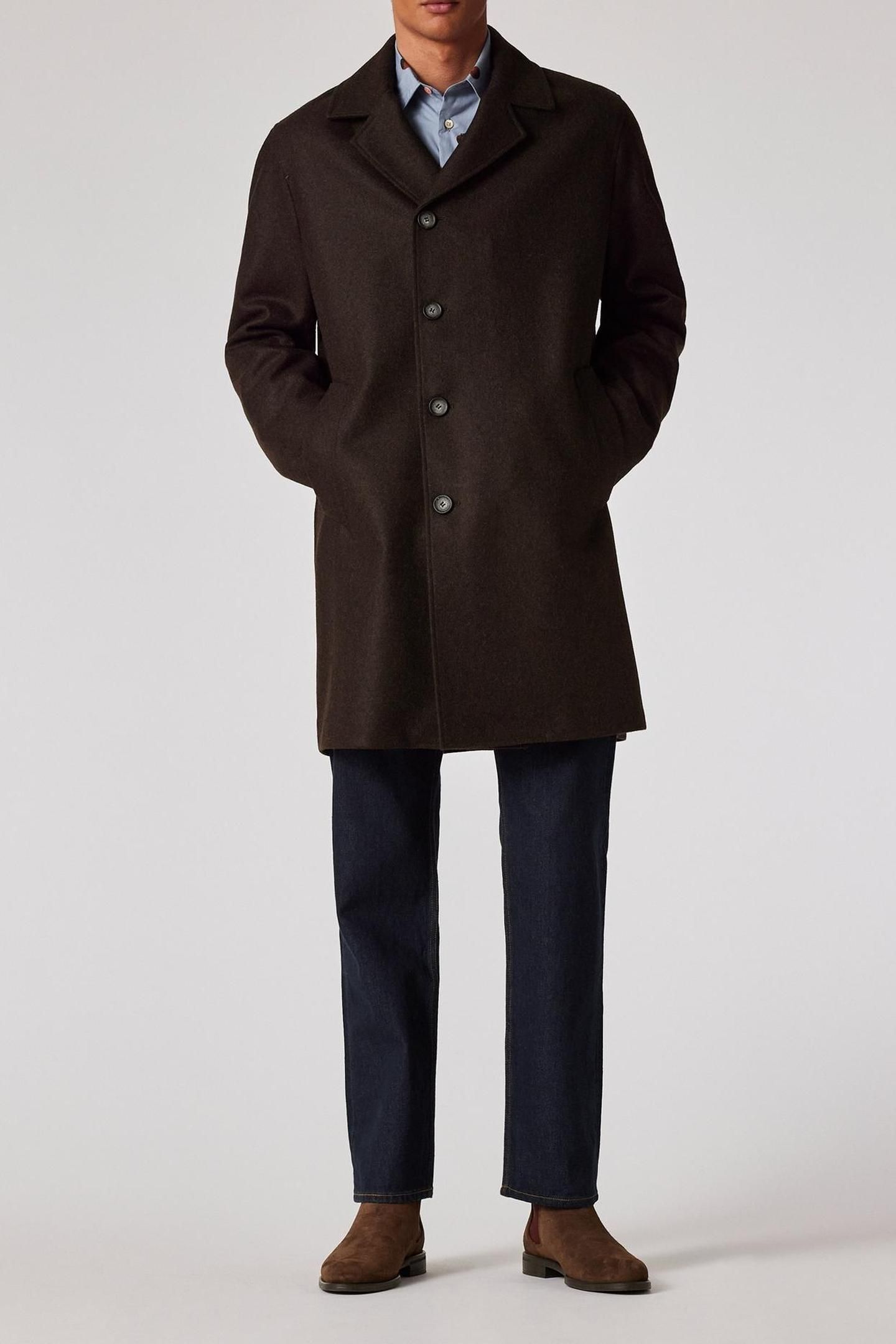 MENS WOOL COAT BROWN 1