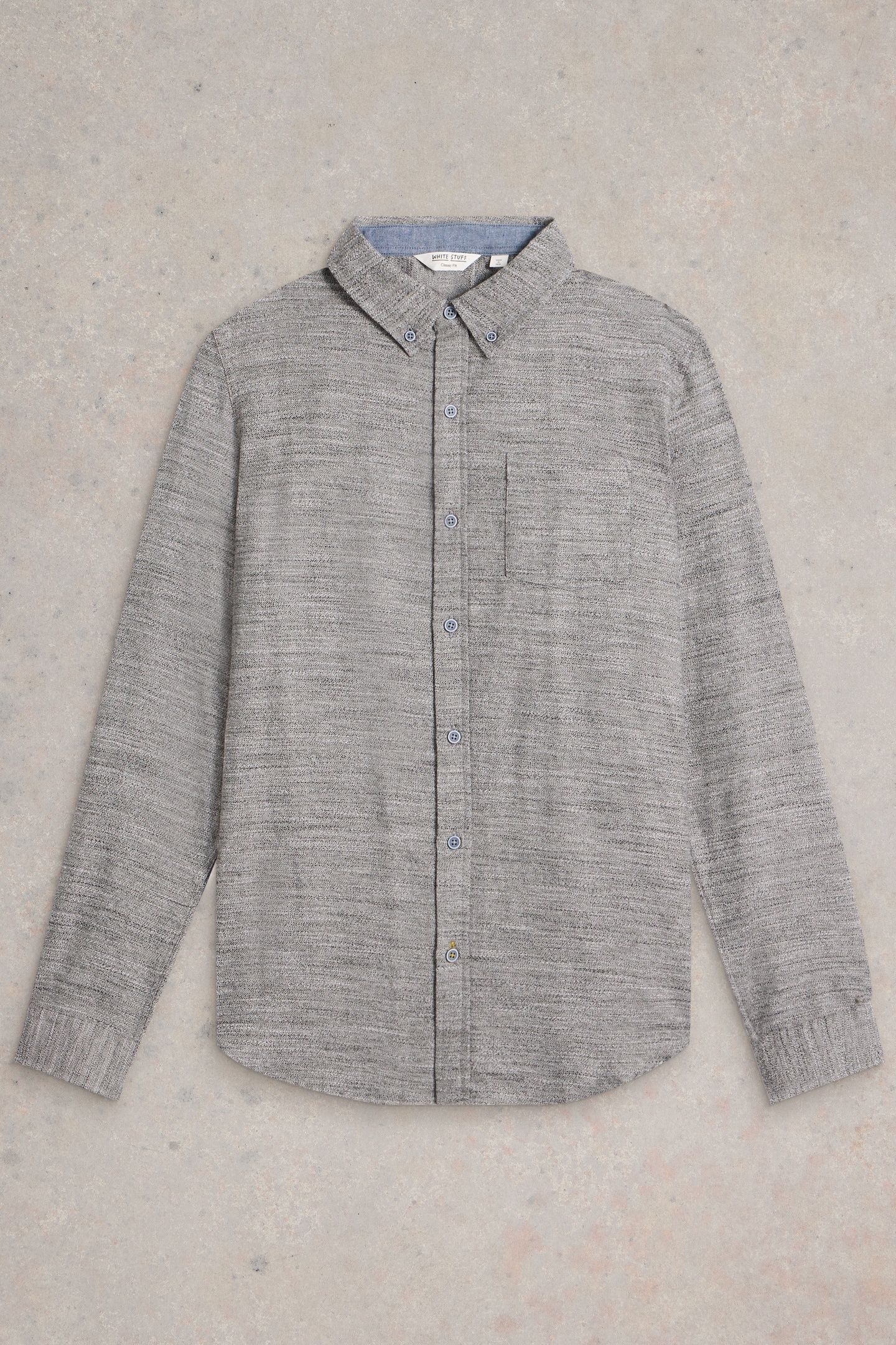 TEXTURED SLUB LS SHIRT LIGHT GREY 3
