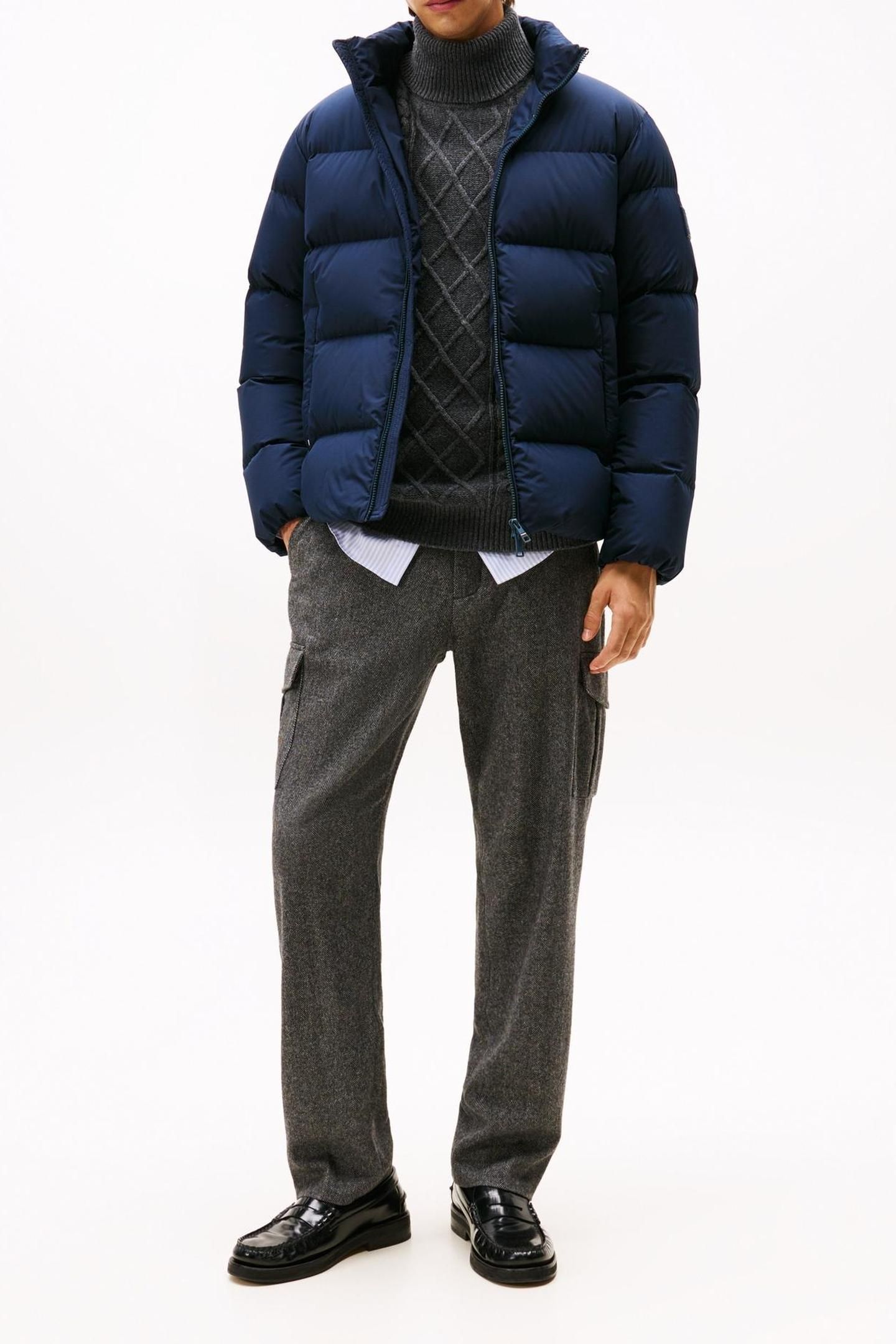 DOWN STAND PUFFER JACKET NAVY BLUE 1