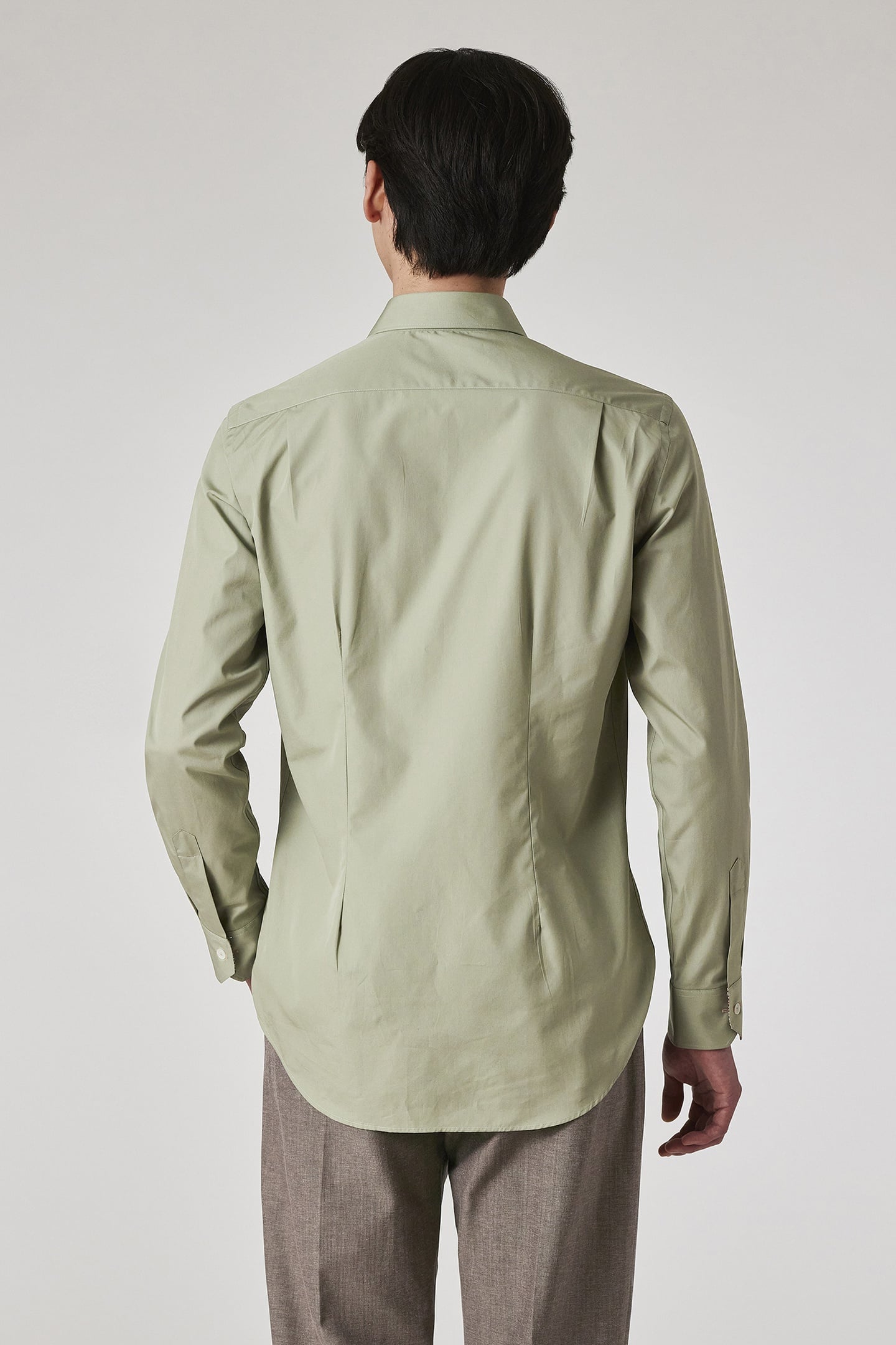 MENS S/C TAILORED FIT SHIRT LT GREYISH GREEN 3