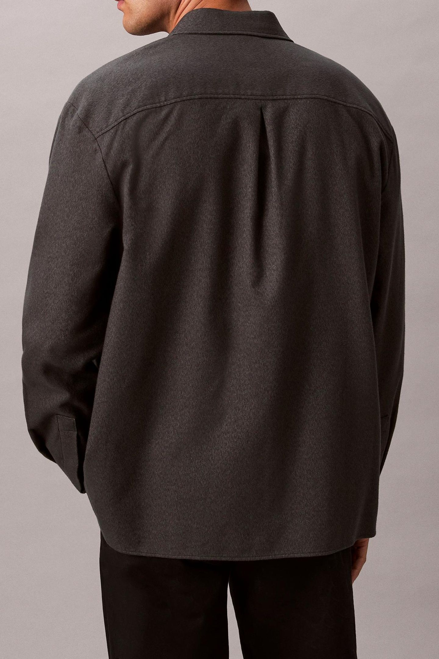 LS MELANGE FLANNEL SHIRT BLACK 2
