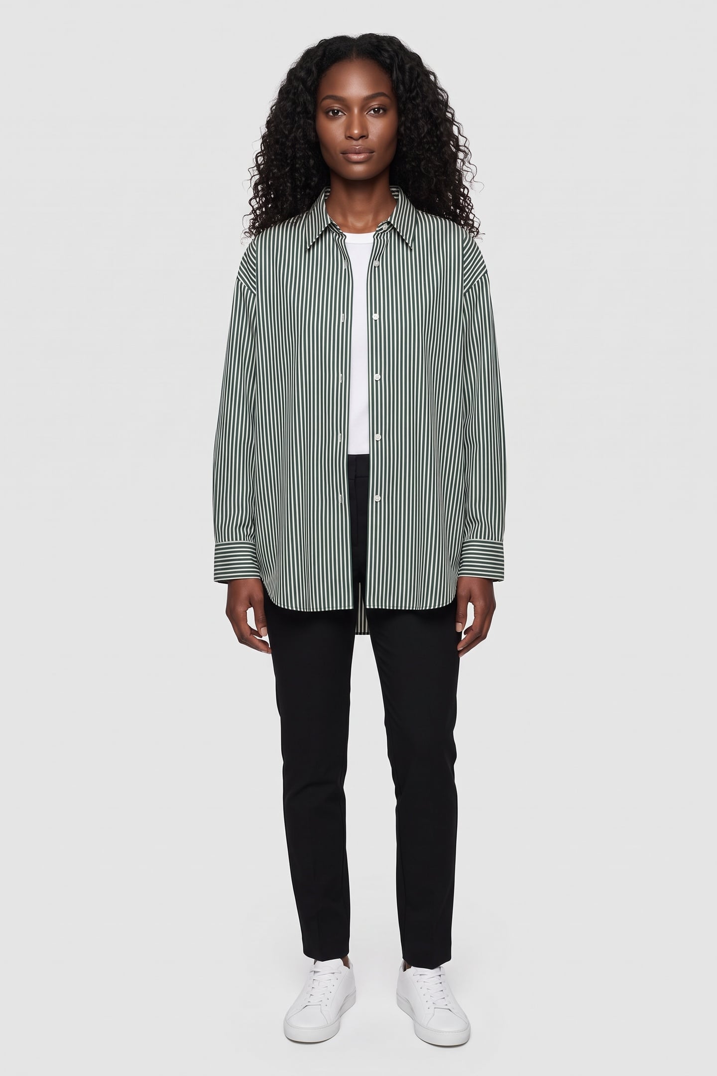 ILANDA STRIPE SHIRT GREEN 1
