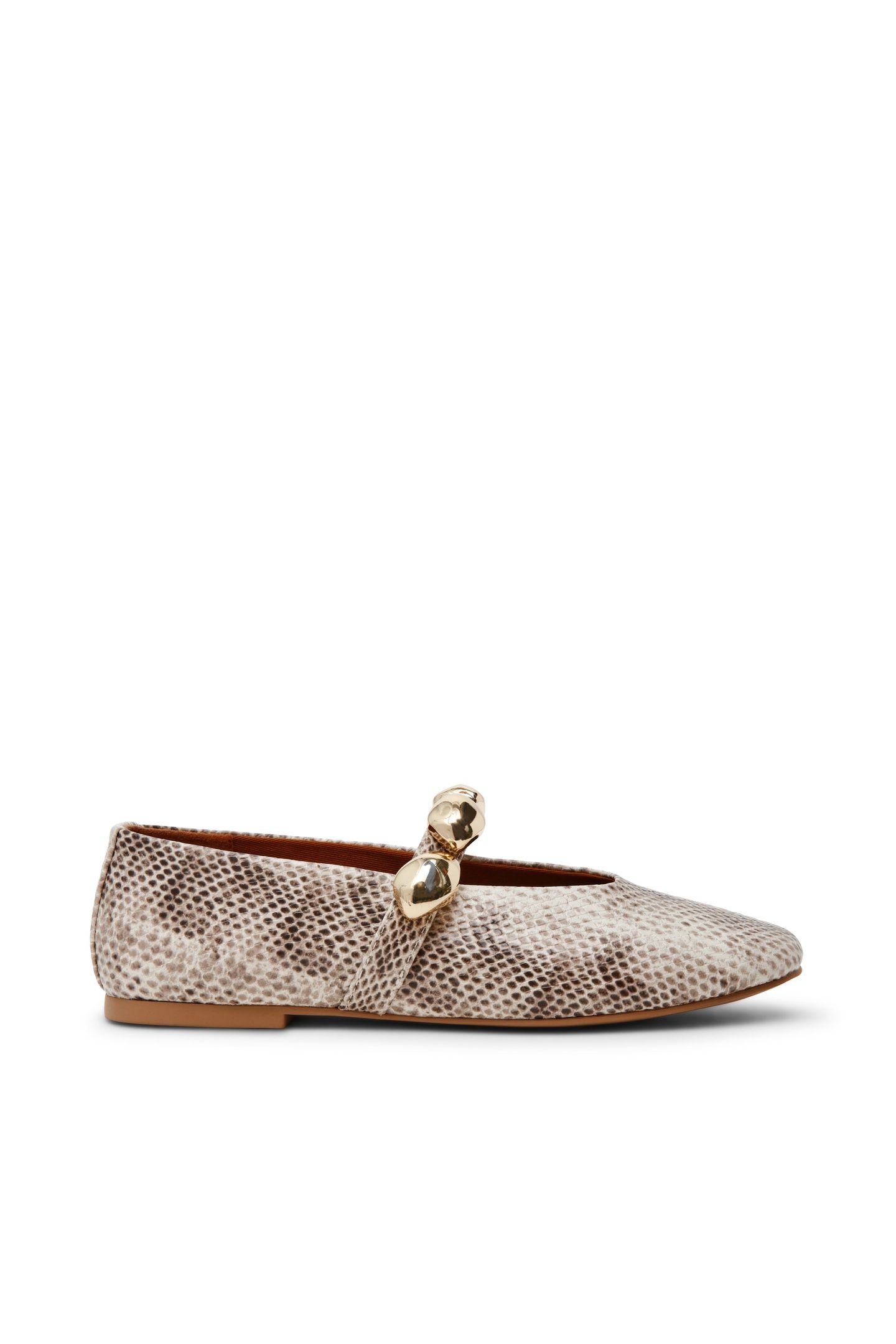POPPIN FLAT SHOES NATURAL SNAKE 1