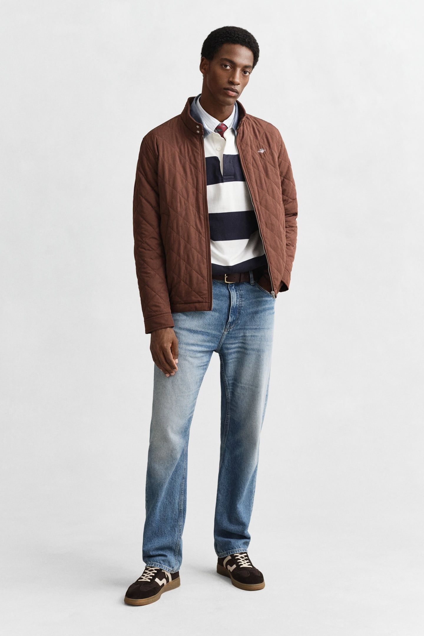 QUILTED WINDCHEATER MAHOGANY BROWN 3