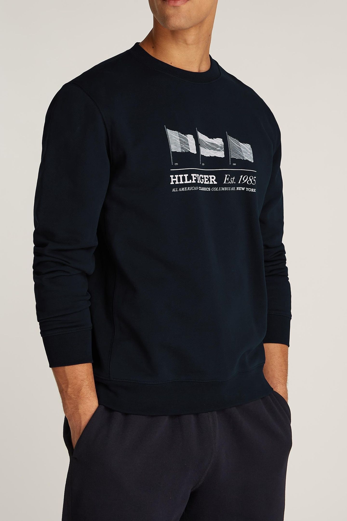 HILFIGER FLAGS CREWNECK DESERT SKY 1
