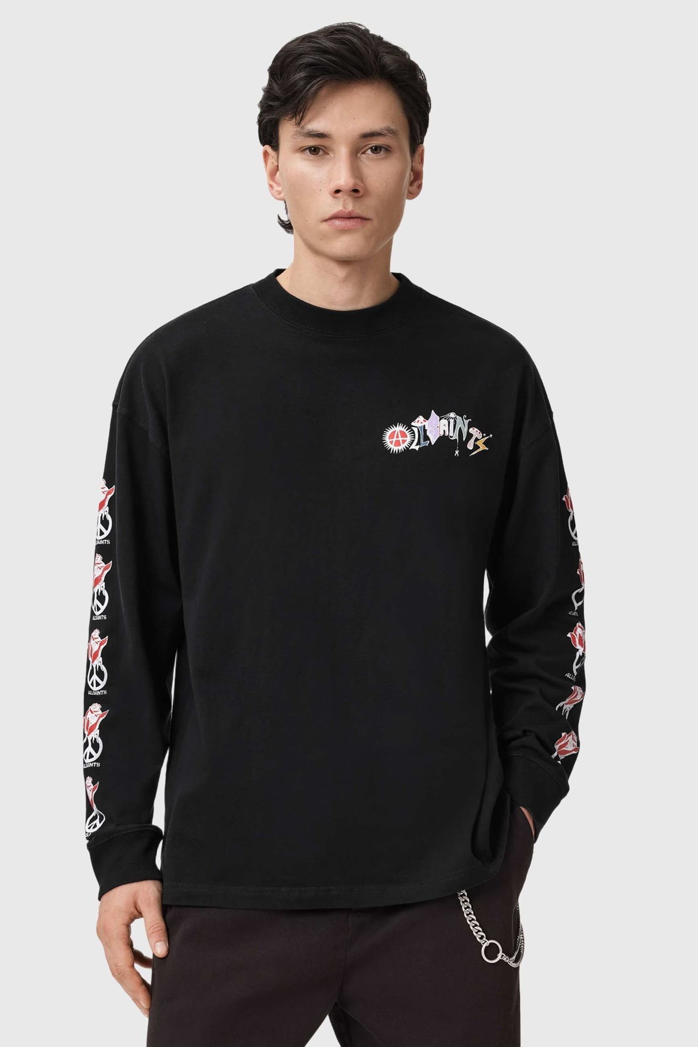 GARDENS LS CREW WASHED BLACK 2