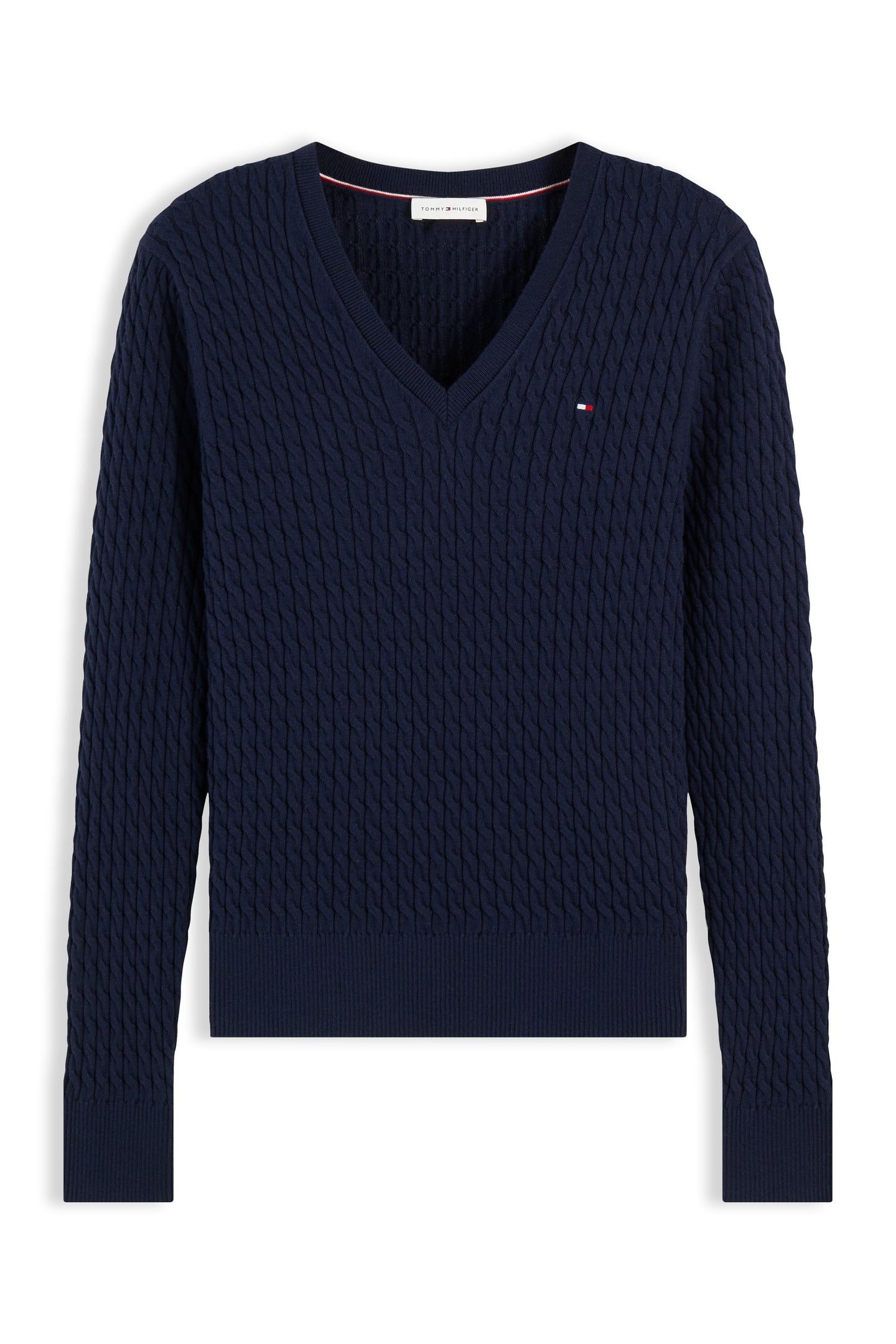 CO CABLE FINE GG V-NECK DARK BLUE 5