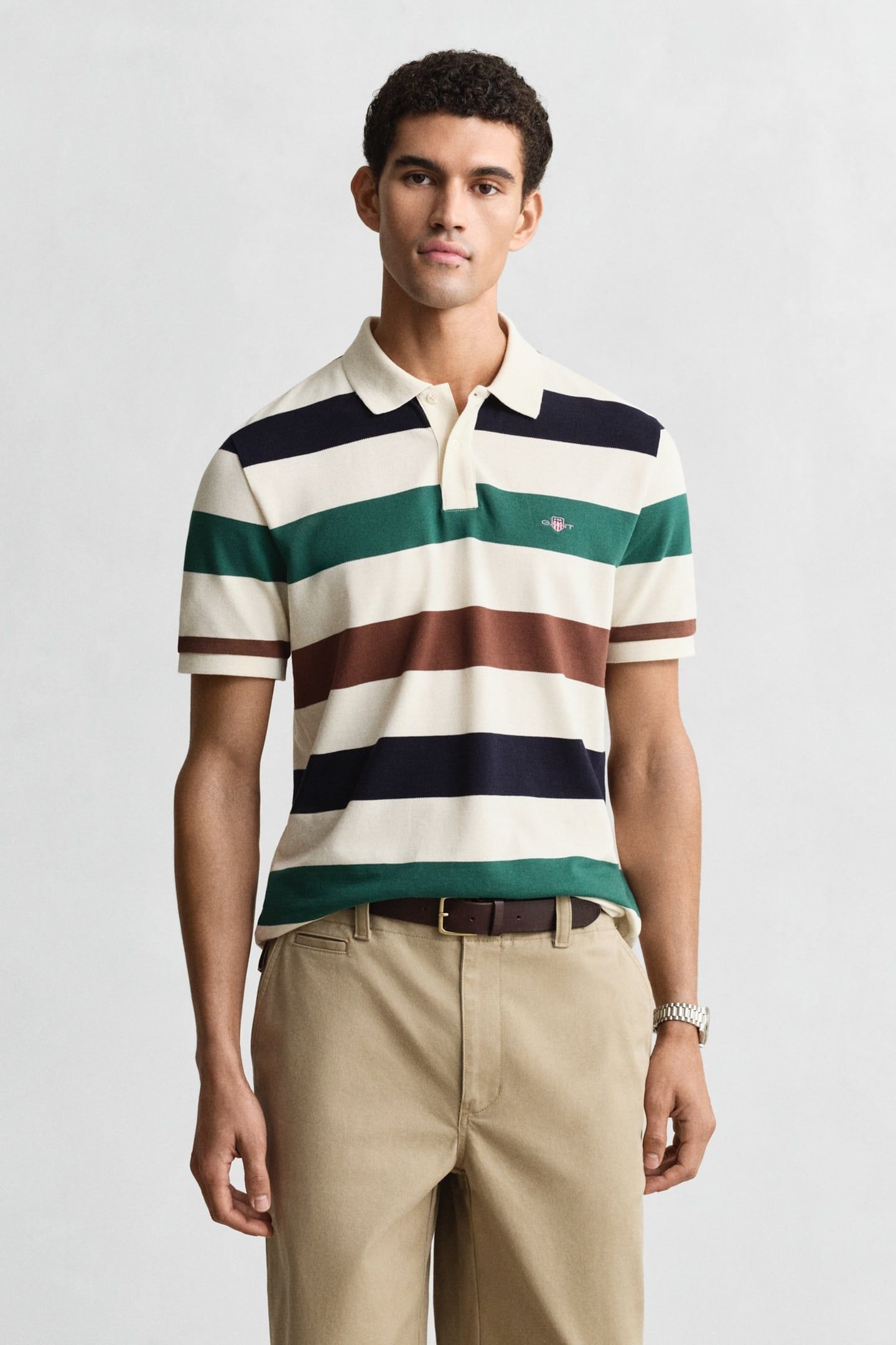 STRIPED SS POLO CREAM 1