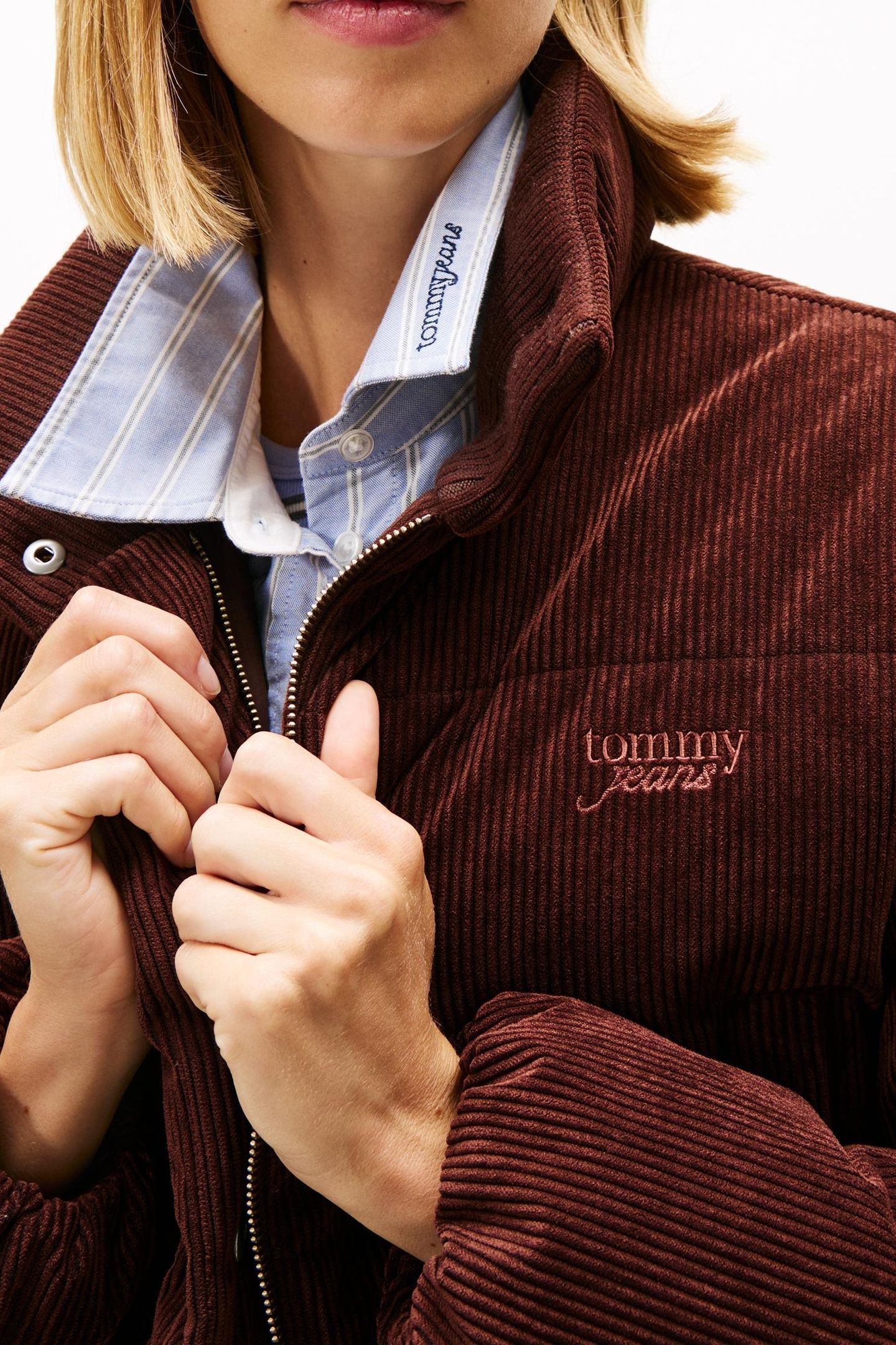 TJW CORD PUFFER JACKET RICH BROWN 5