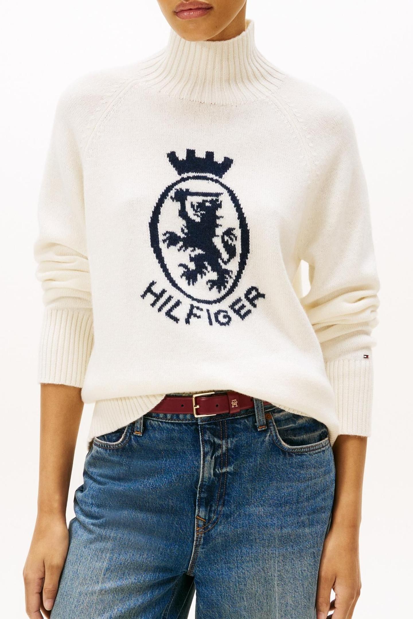 WOOL BLEND GRAPHIC SWEATER IVORY PETAL 3