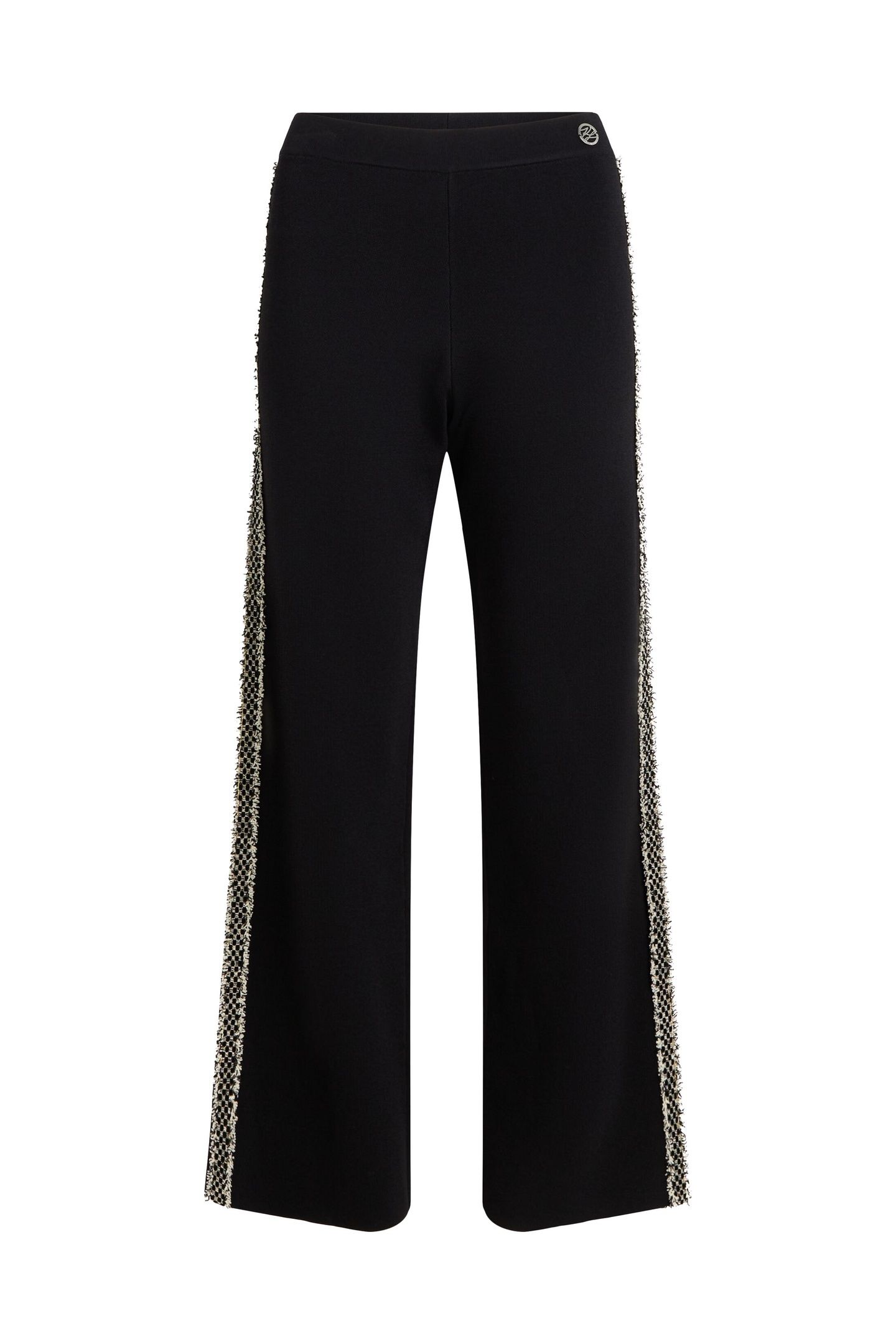 BOUCLE DETAIL KNIT PANTS BLACK 4