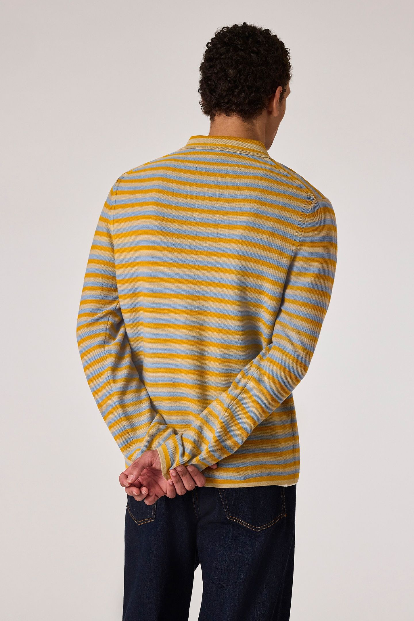 MENS SWEATER LS POLO LIGHT BLUE 3