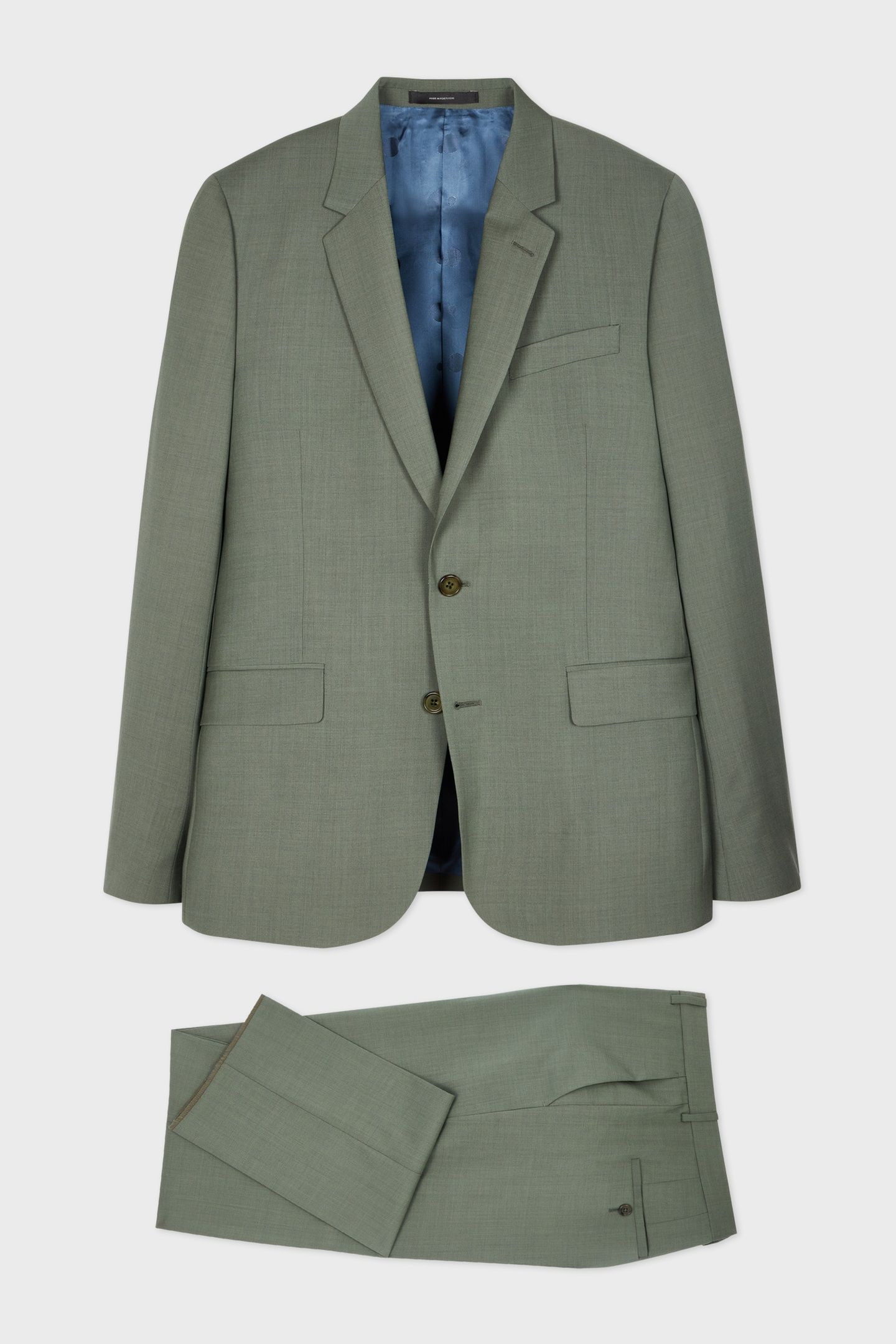 MENS TAILORED FIT 2 BUTTON SUIT PETROL GREEN 1