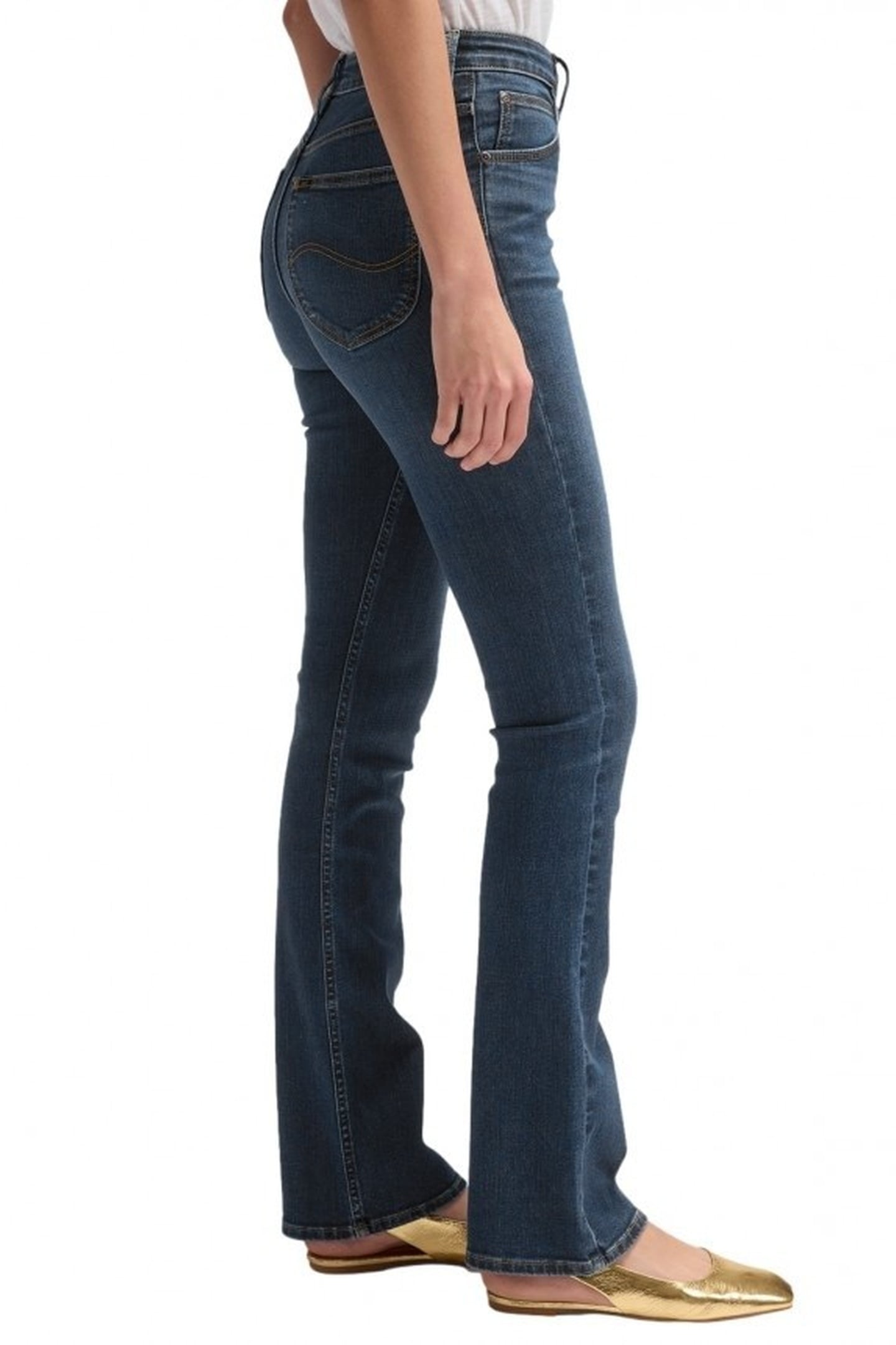 BREESE BOOT - POP OF BLUE - HIGH RISE BOOTCUT DARK BLUE 4