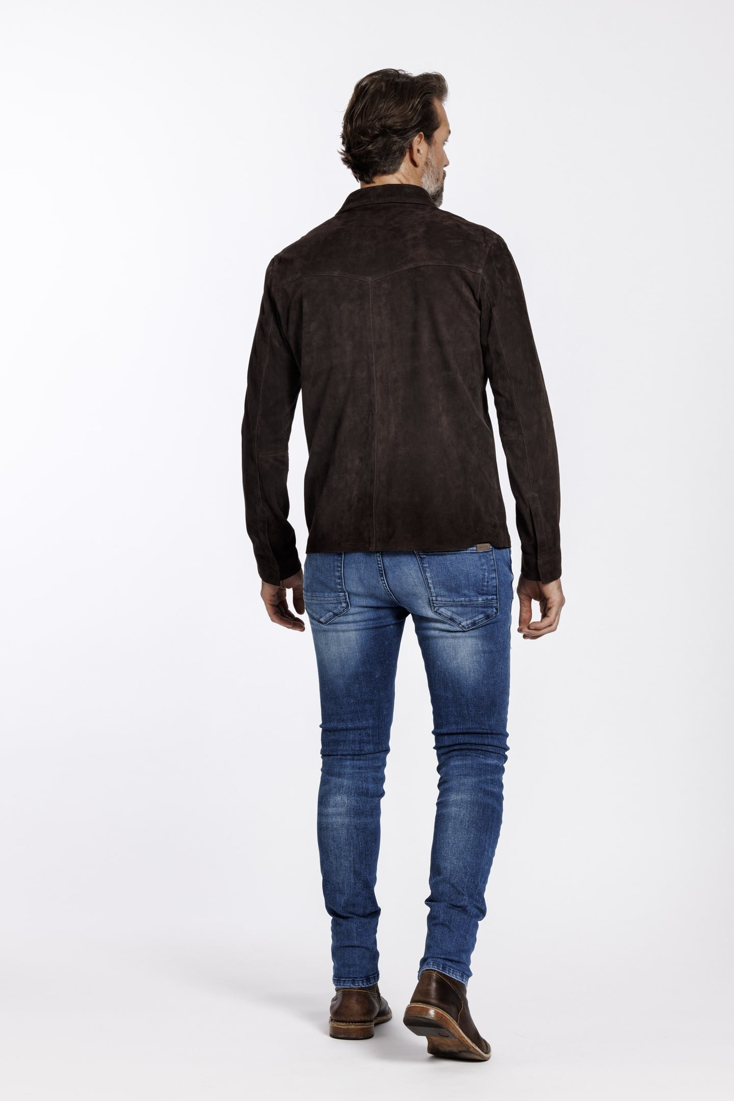 ROBERT SUEDE OVERSHIRT BLOUSE COFFEE 3
