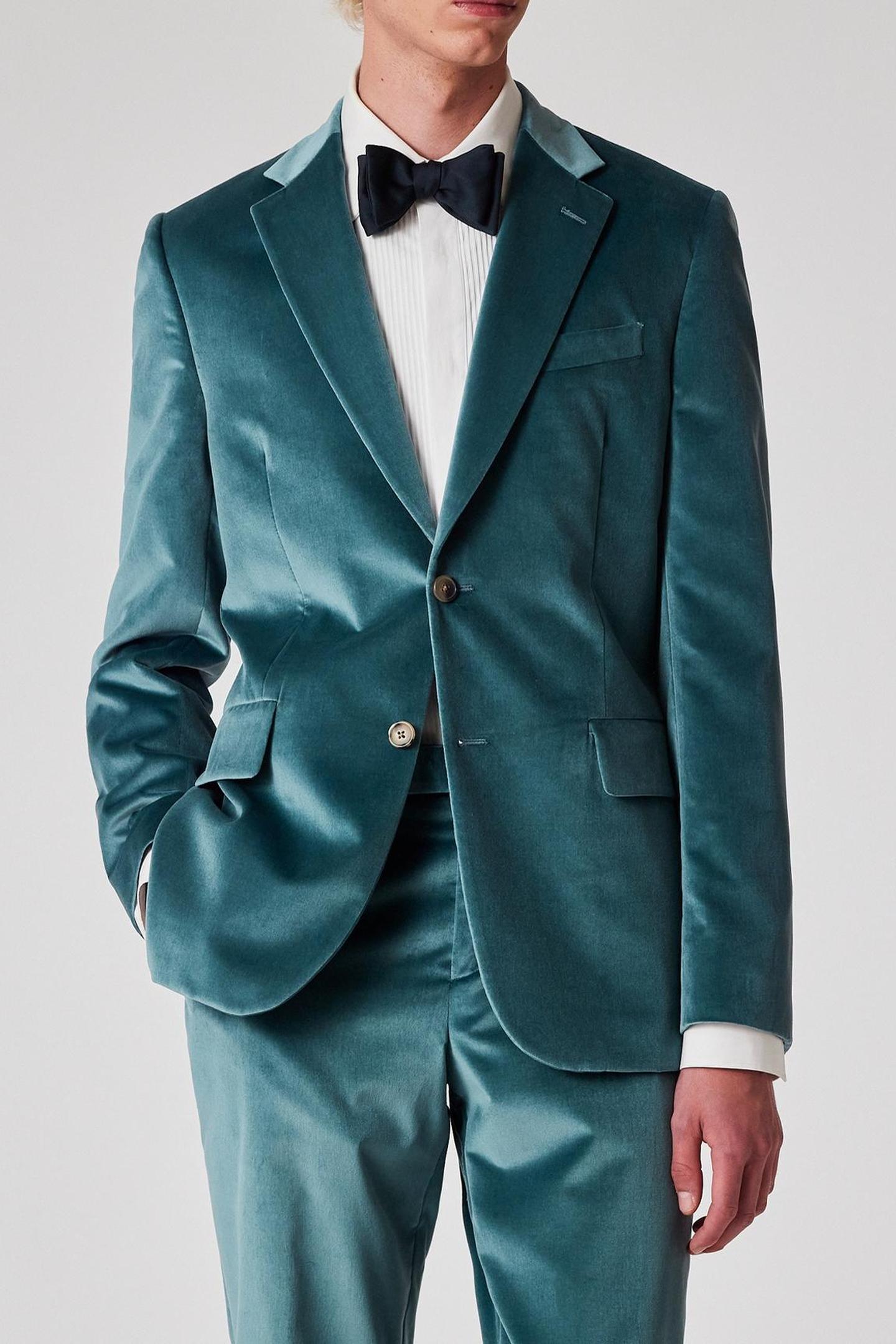 MENS TAILORED FIT 2 BUTTON JACKET GREYISH BLUE 1