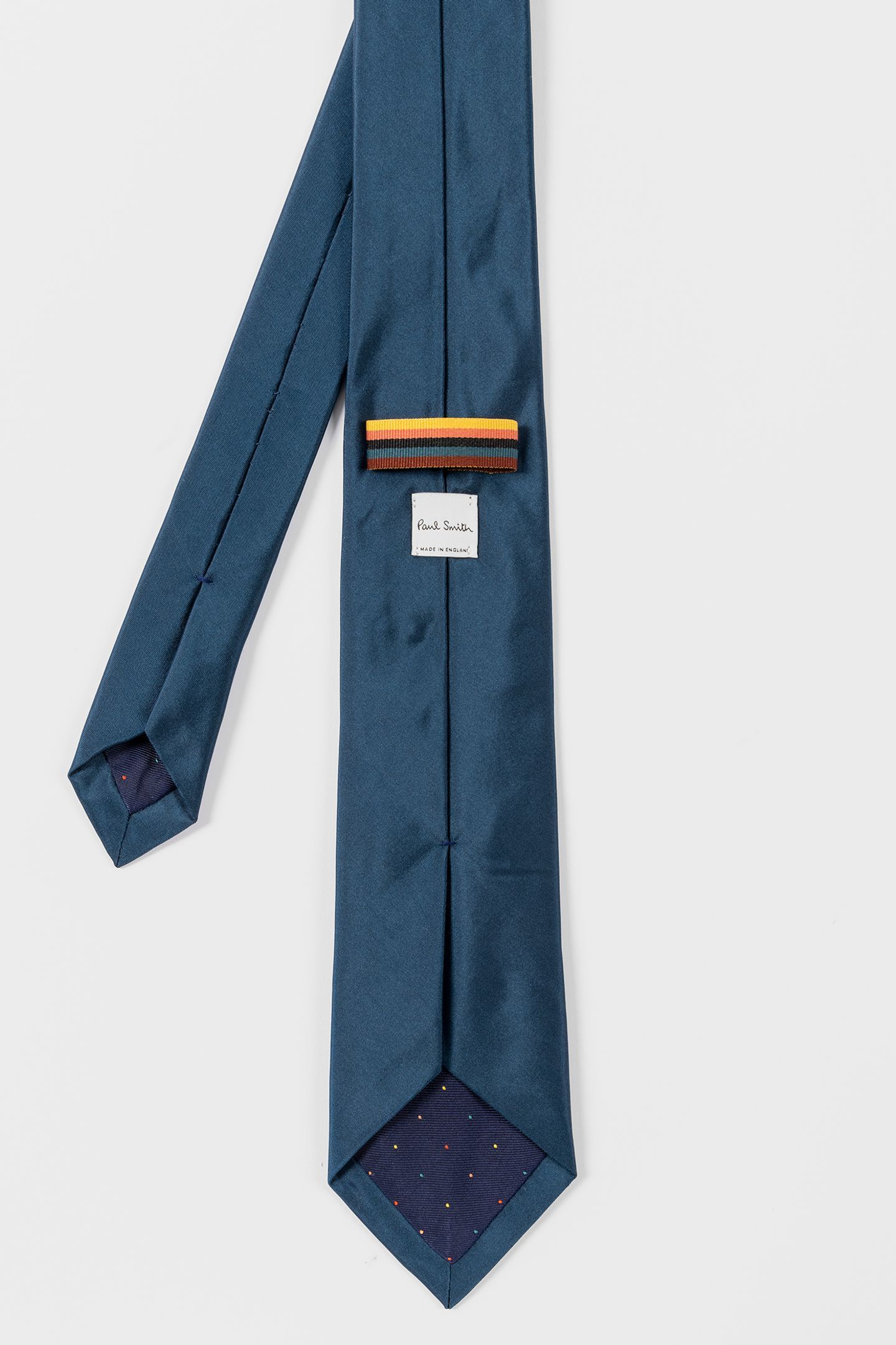 MEN TIE PLAIN SILK PETROL BLUE 2