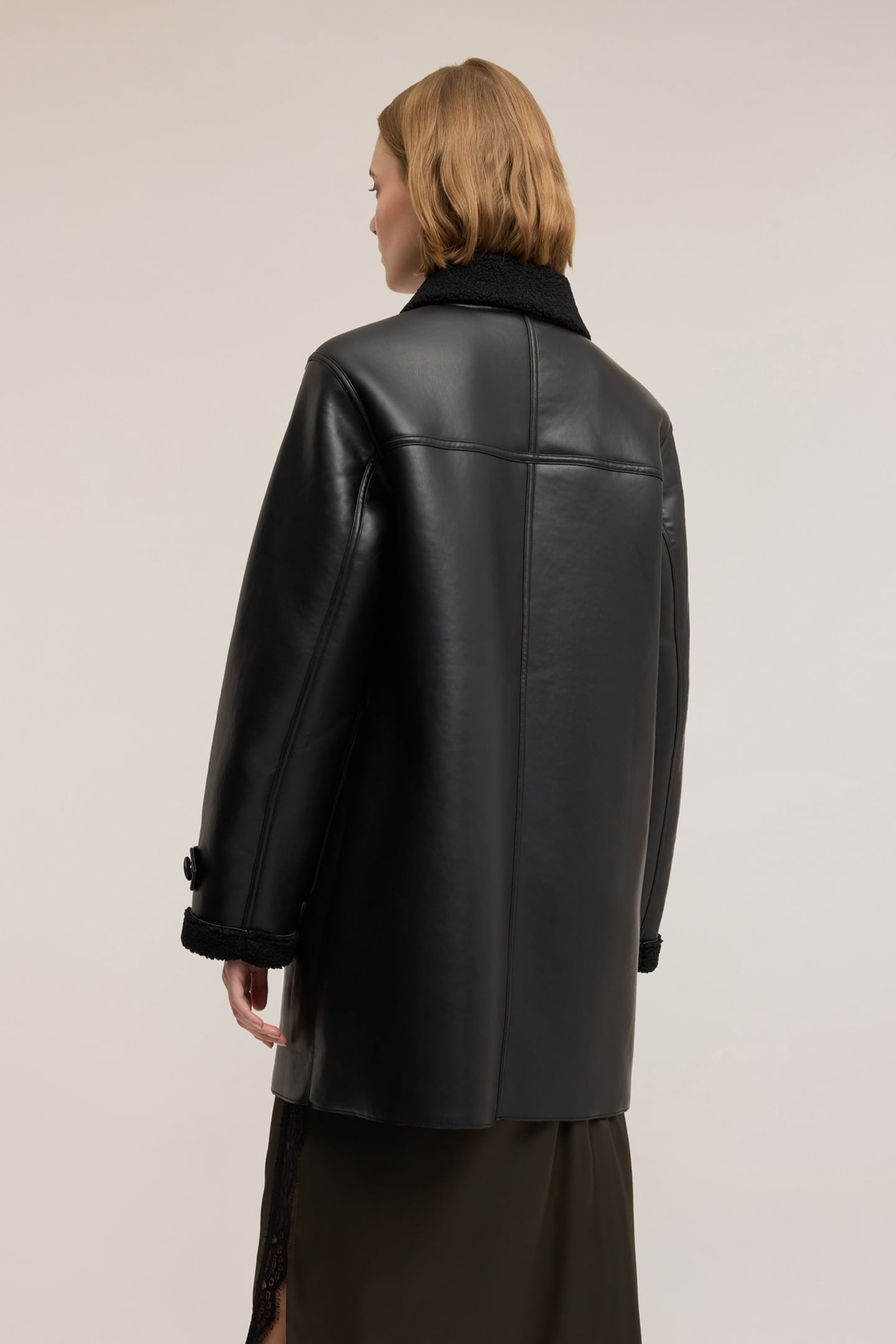 SHEARLING EFFECT COAT BLACK 3