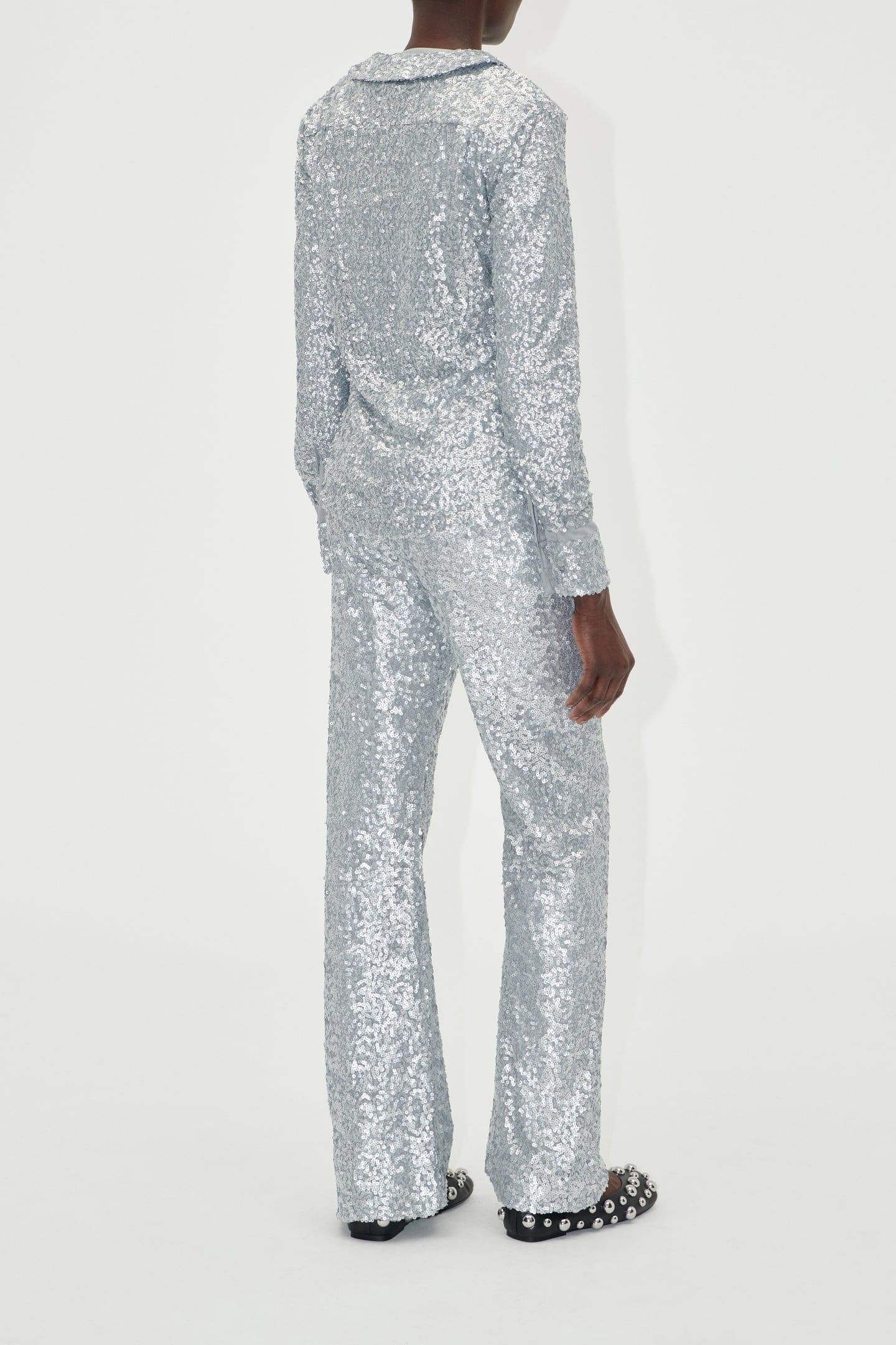 ELASTICATED STRAIGHT LONG PANTS STEEL GREY 2