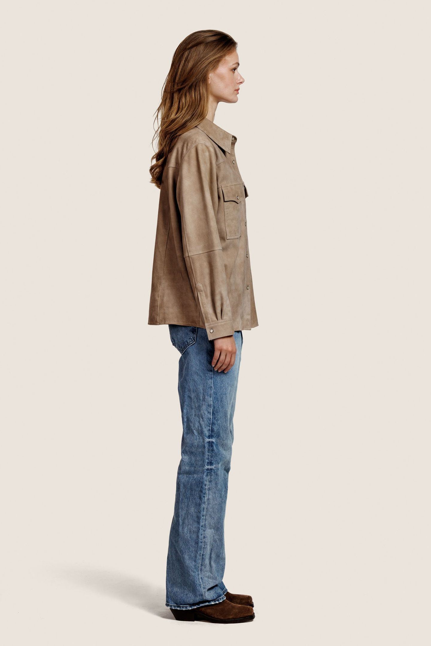 HAVANA SUEDE BLOUSE GREY TAUPE 2