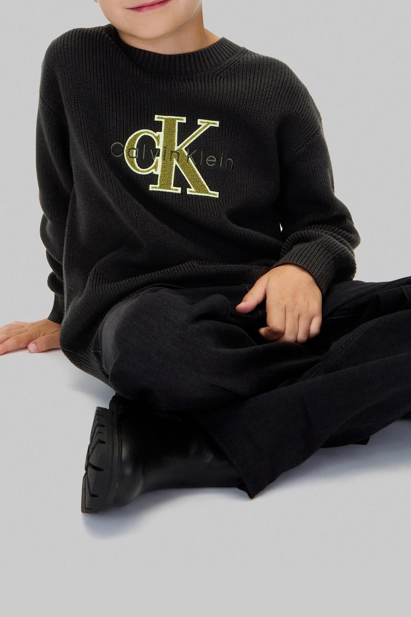 BOYS TOWELLING STITCH SWEATER BLACK 5