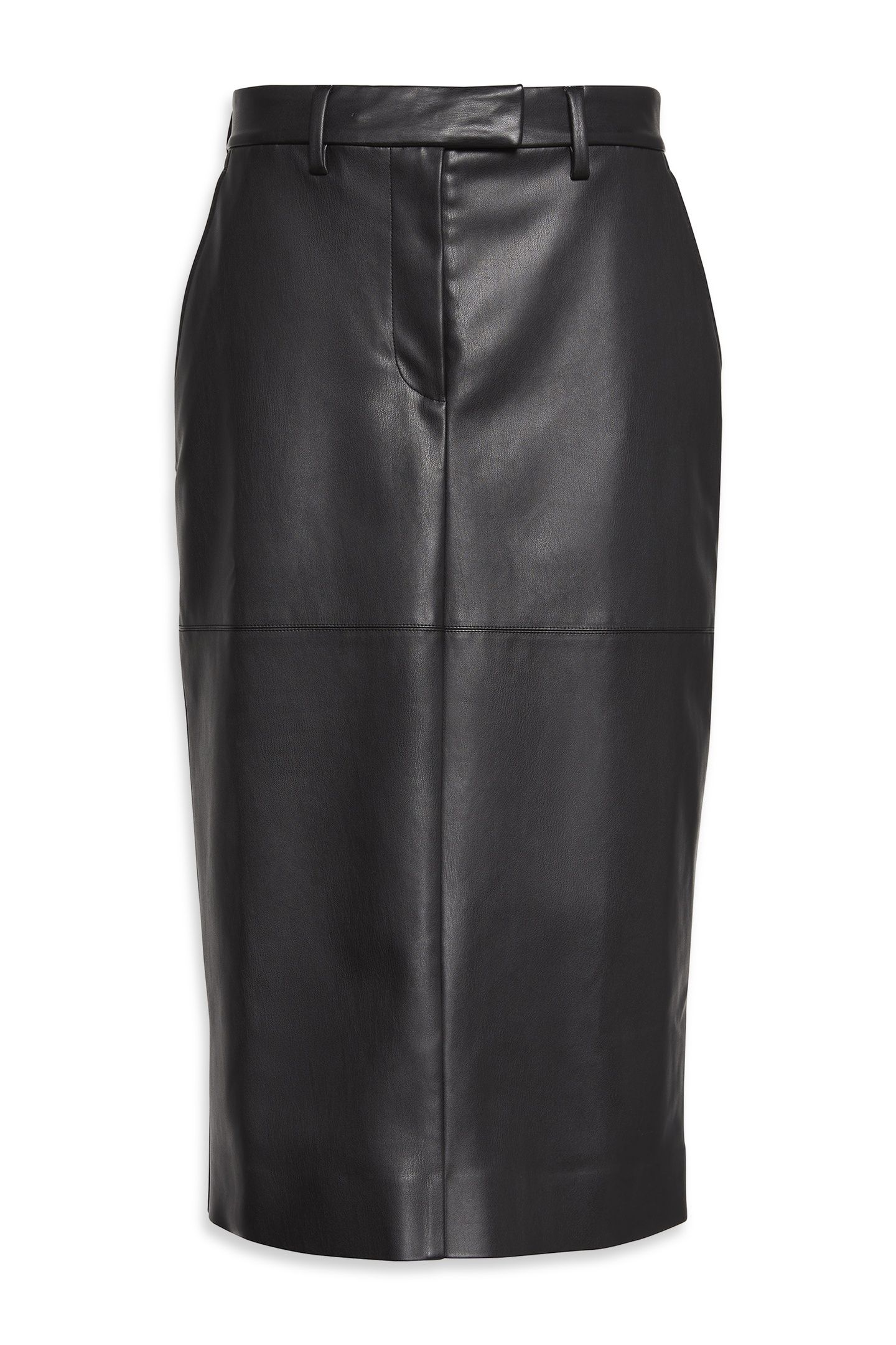 FAUX LEATHER MIDI SKIRT BLACK 4