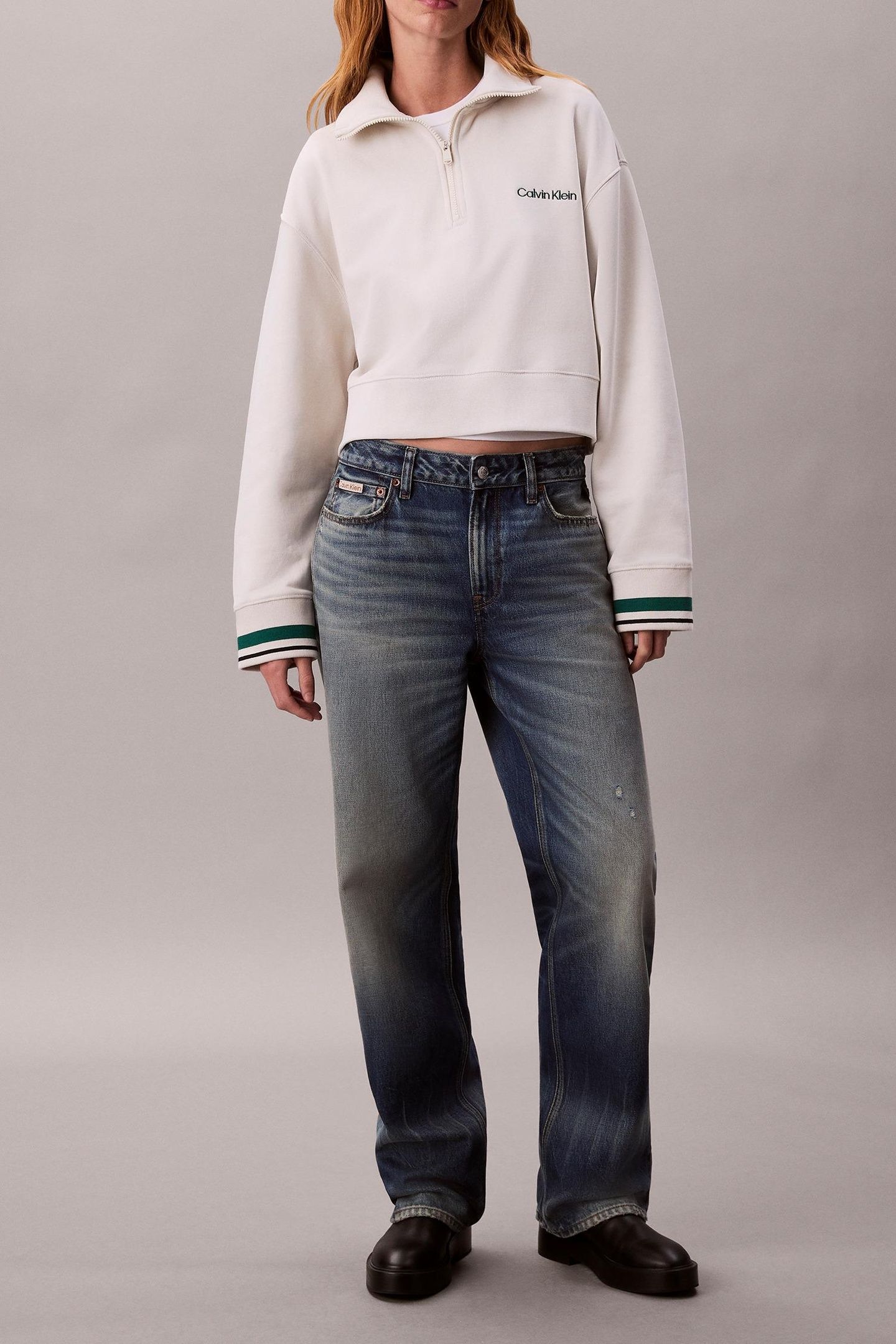 1/4 ZIP SWEATER CHALK 3