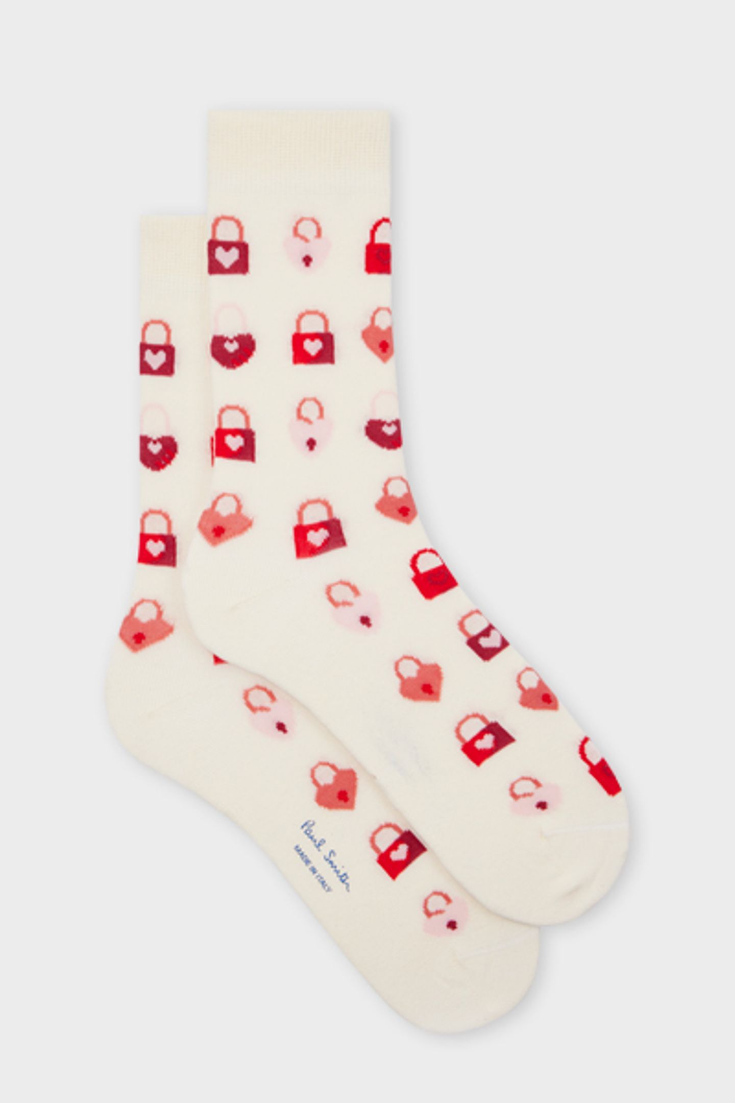 WOMEN SOCK HEART LOCKET OFF WHITE 3