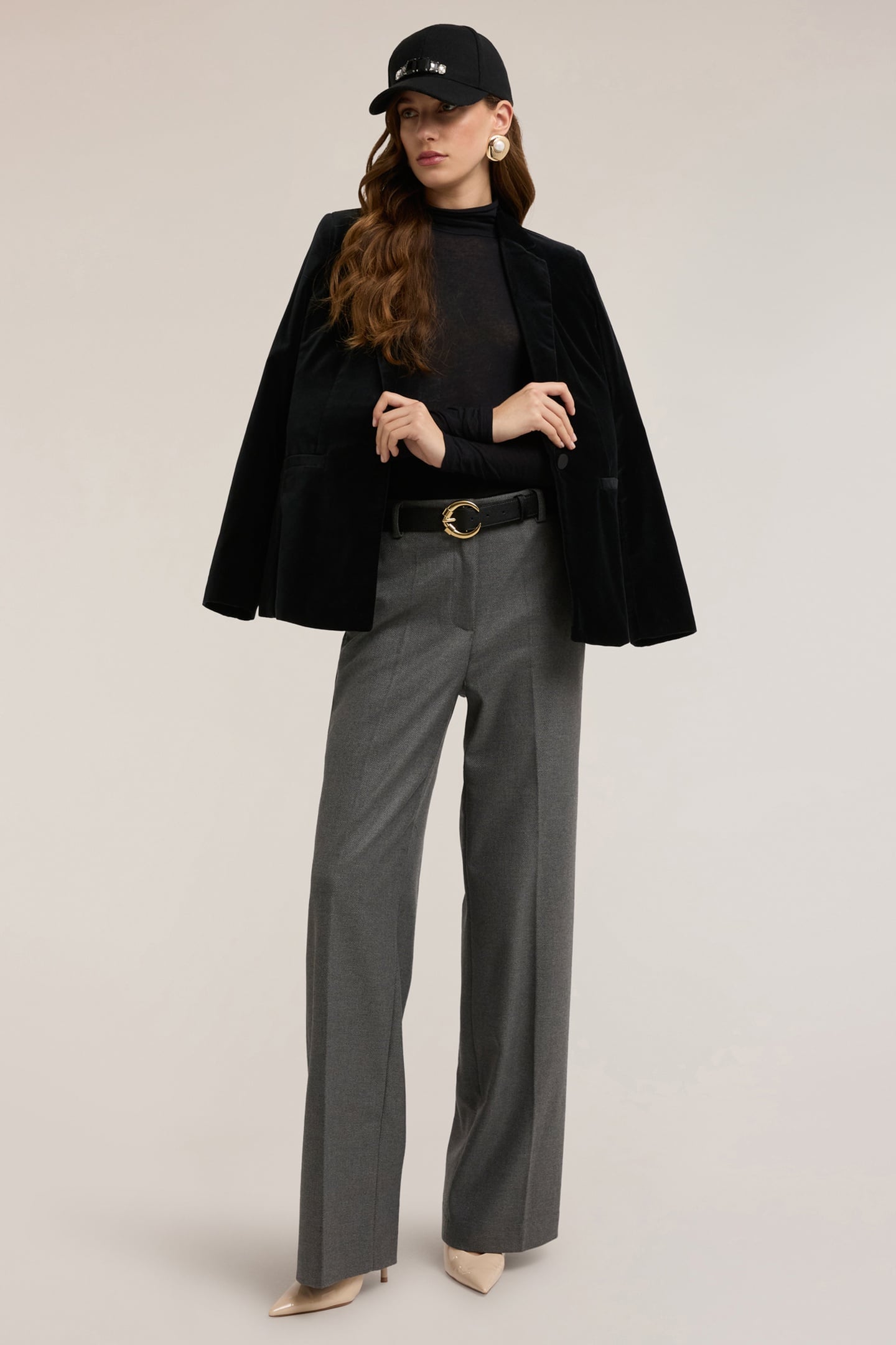 PALAZZO PANTS IN FLANNEL GREY 2