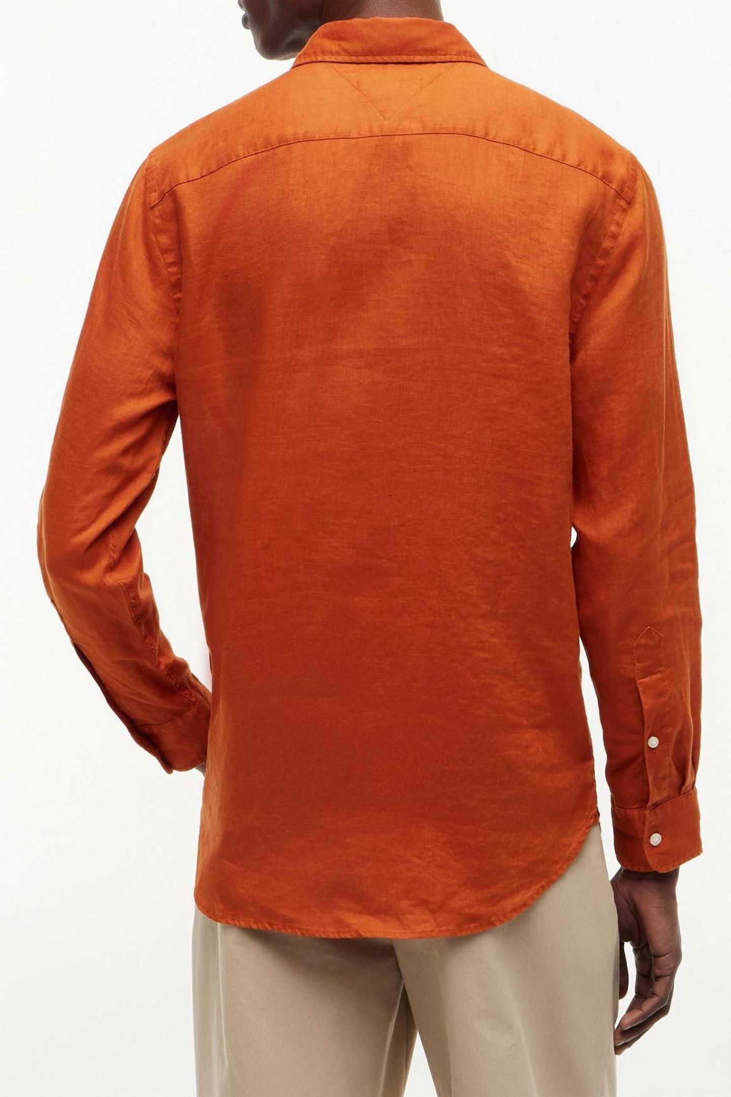 PIECE DYE LINEN RF SHIRT RUSTY OCHRE 3