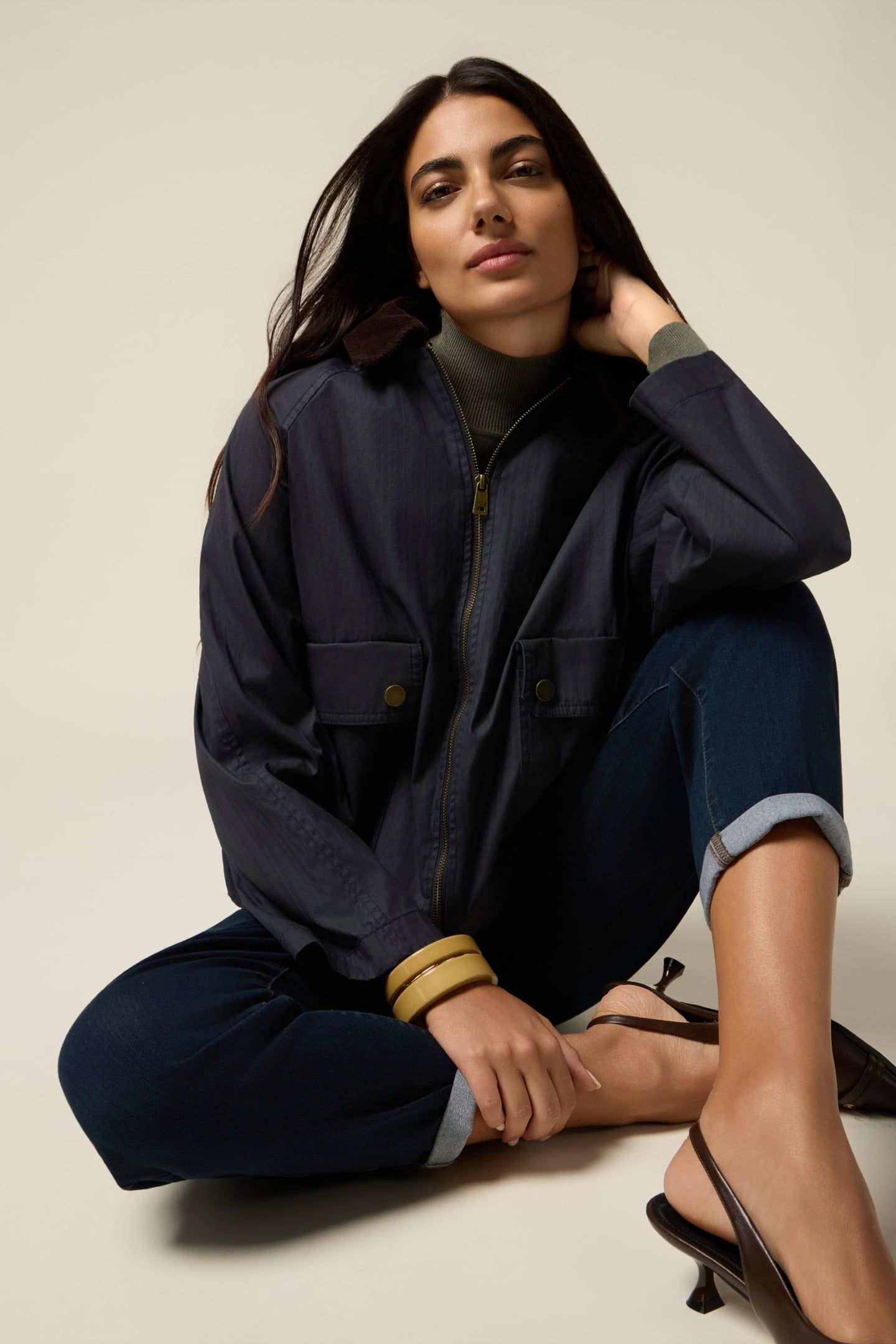 SHORT COTTON PARKA WITH HOOD BLUE 5