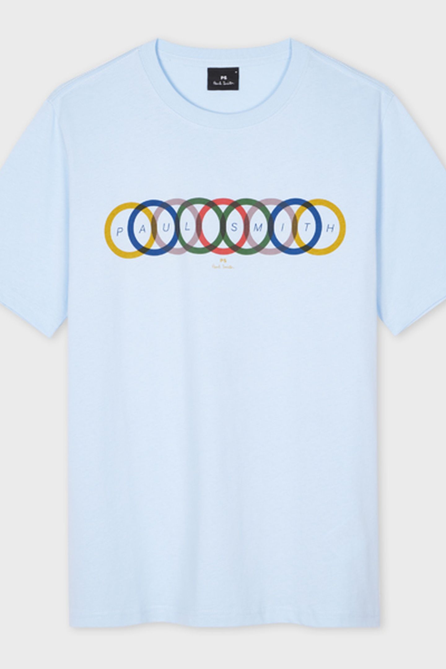 MENS REG FIT T SHIRT MULTI CIRCLES LIGHT BLUE 5