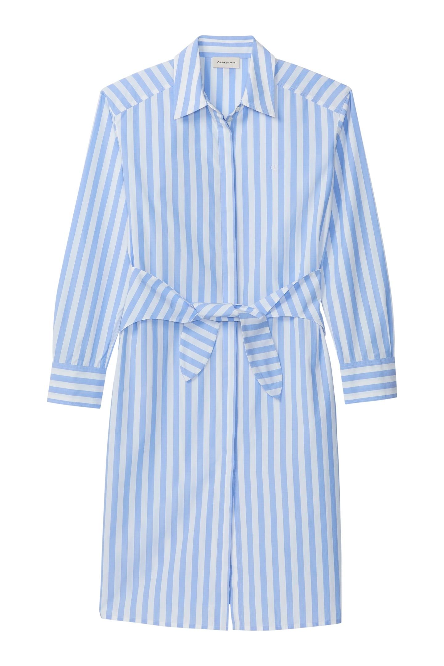 YARNDYE COTTON POPLIN DRESS BLUE DESCENT 4
