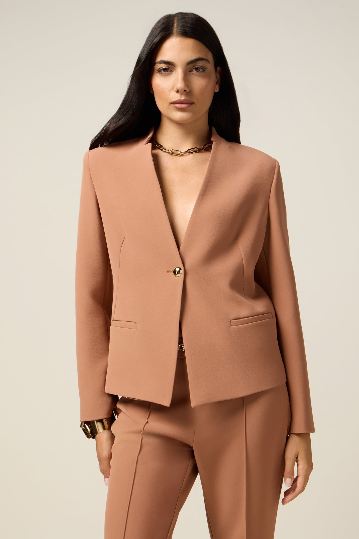 SINGLE-BREASTED BLAZER BROWN 1