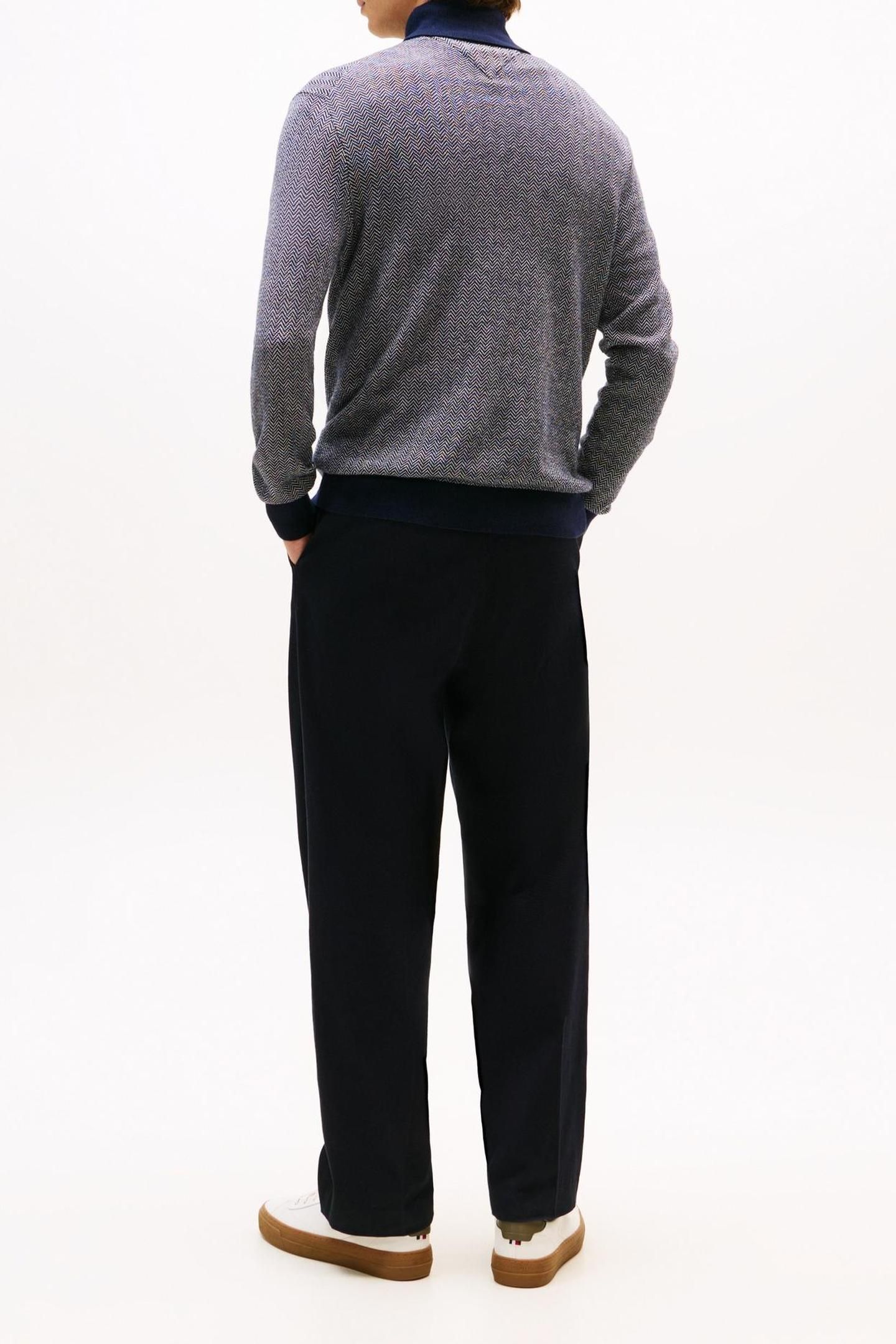 PIMA COTTON CASHMERE HERRINGBONE DESERT SKY/IVORY PETAL 3