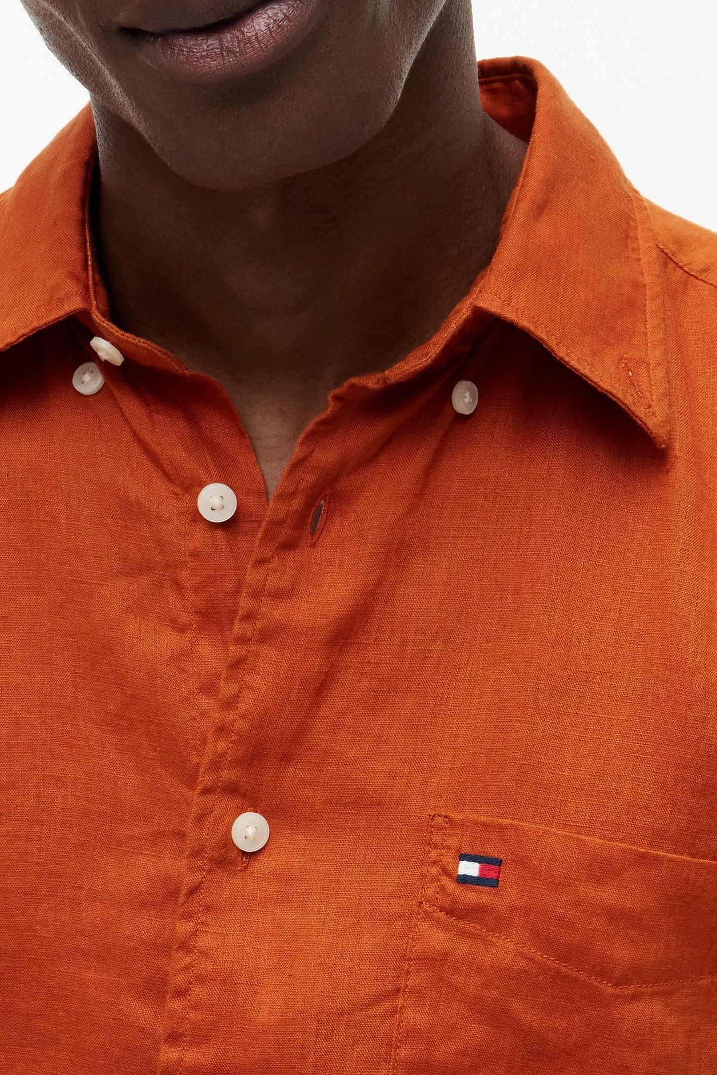 PIECE DYE LINEN RF SHIRT RUSTY OCHRE 5