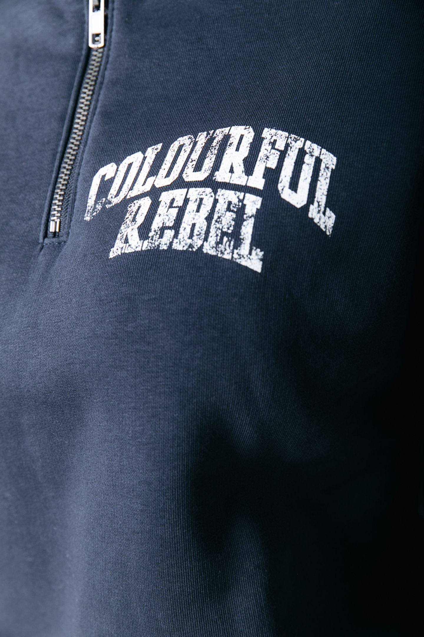 VARSITY LOGO RELAXED ZIP SWEAT NAVY 3