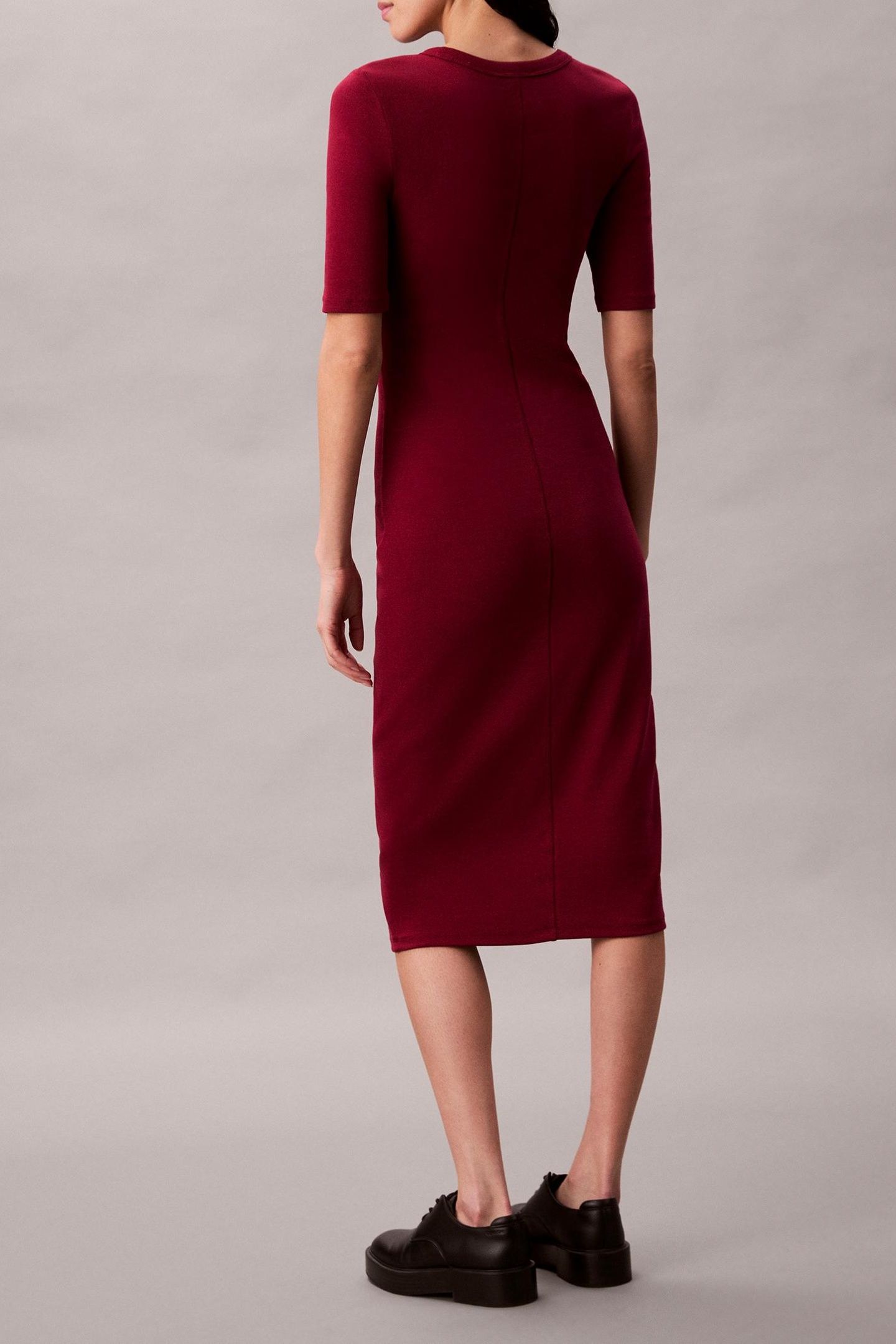 HS COTTON CONTOUR 1X1 DRESS MAGENTA JEWEL 2